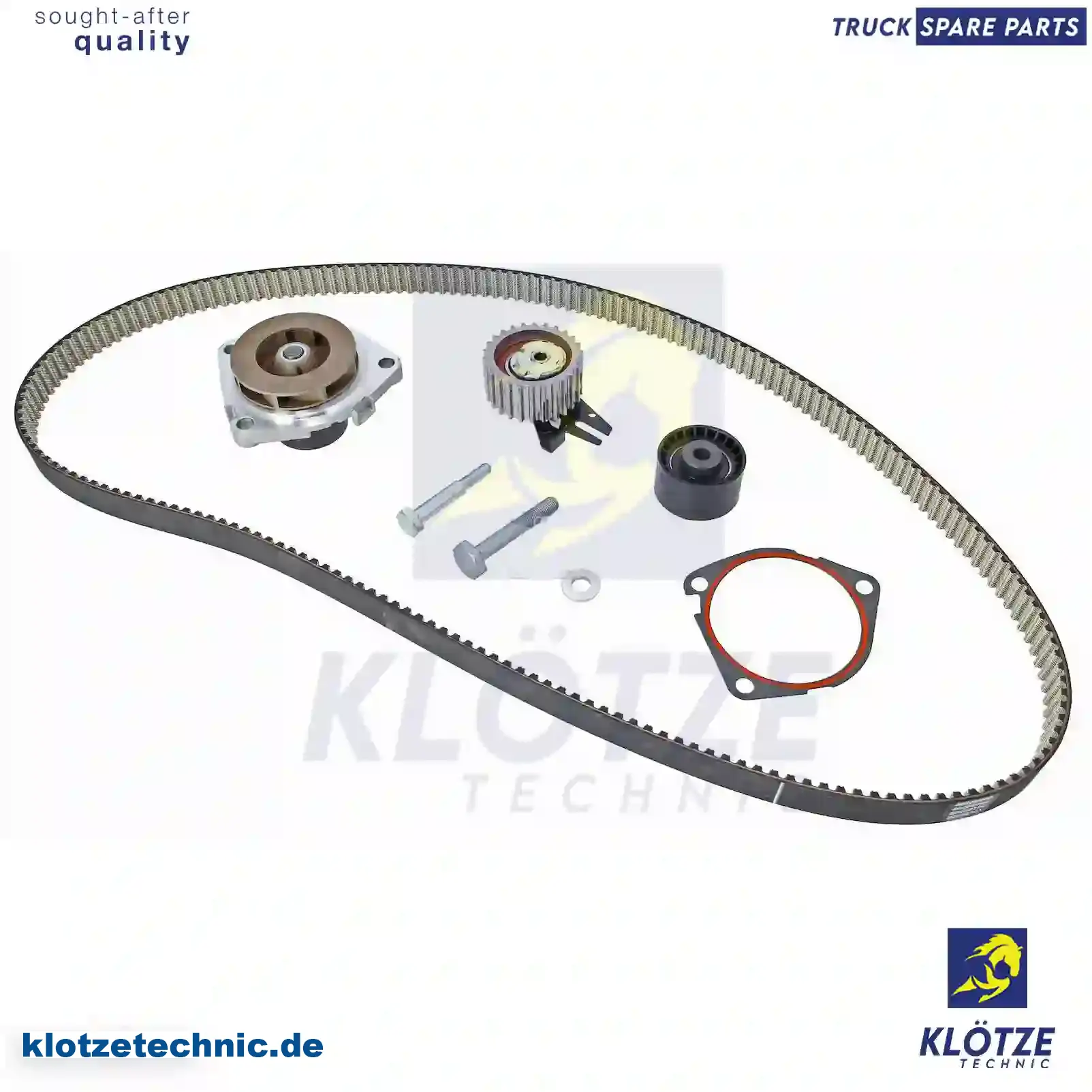 Timing belt kit, with water pump, 71771579 || Klötze Technic