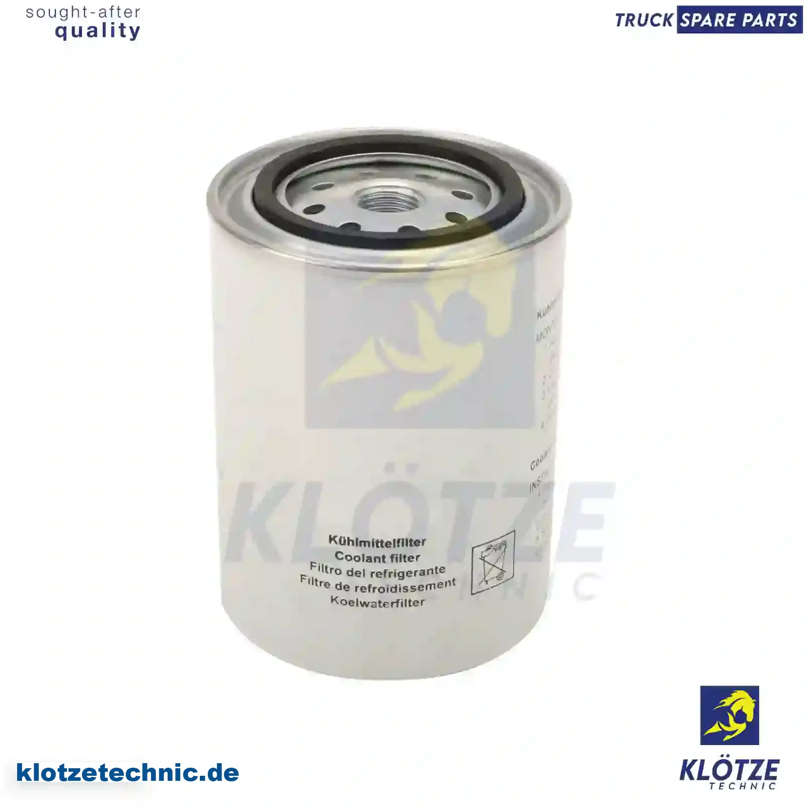 Coolant filter, 1296929, 71901776, DNP554685, 163041015, 1630441015, KW2011, 5000592852, 5000663625, 5000678054 || Klötze Technic