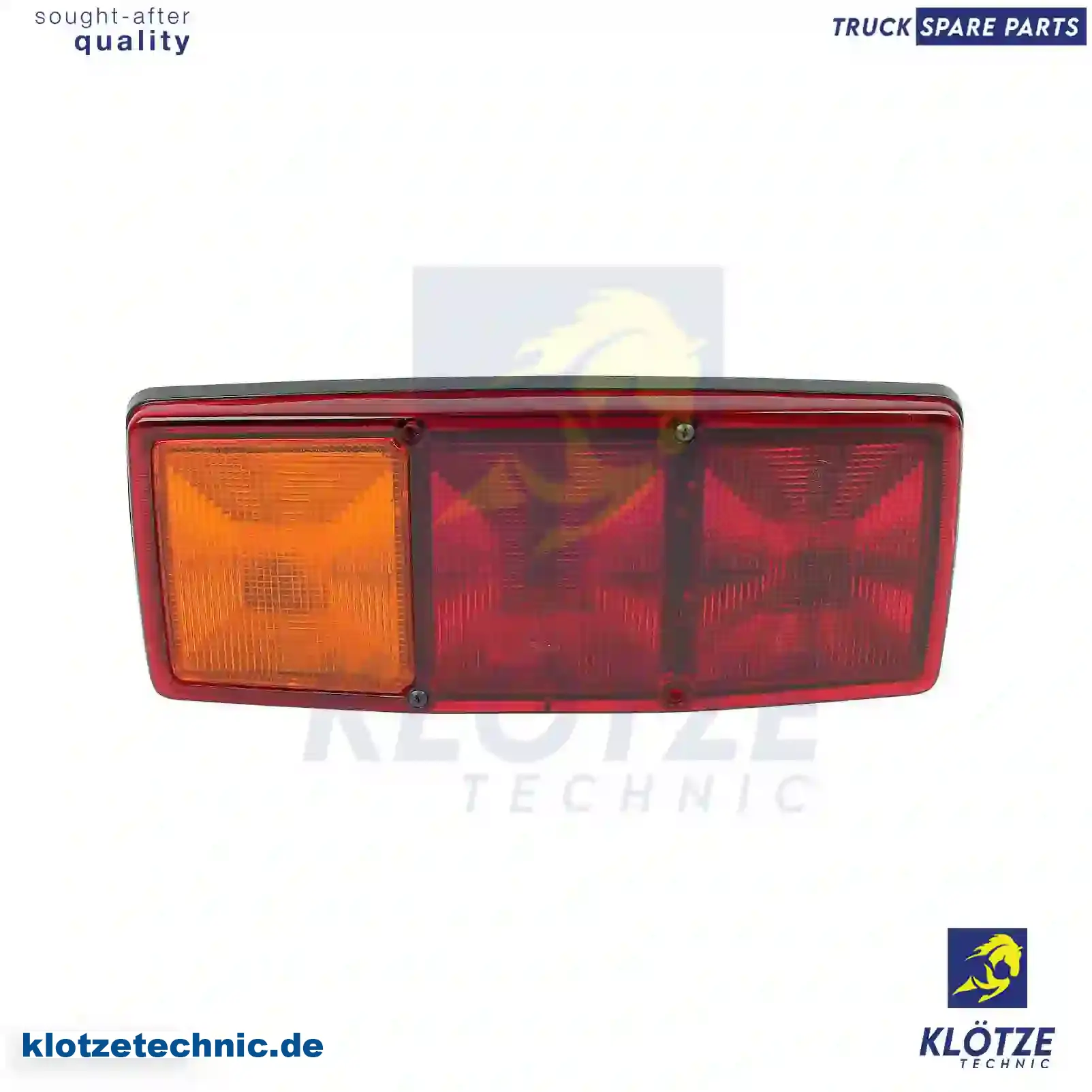 Tail lamp, left, without bulbs, 19649040, 8176154, 4001011, 09246030, 81252256259, 0015449403, 0025445703 || Klötze Technic