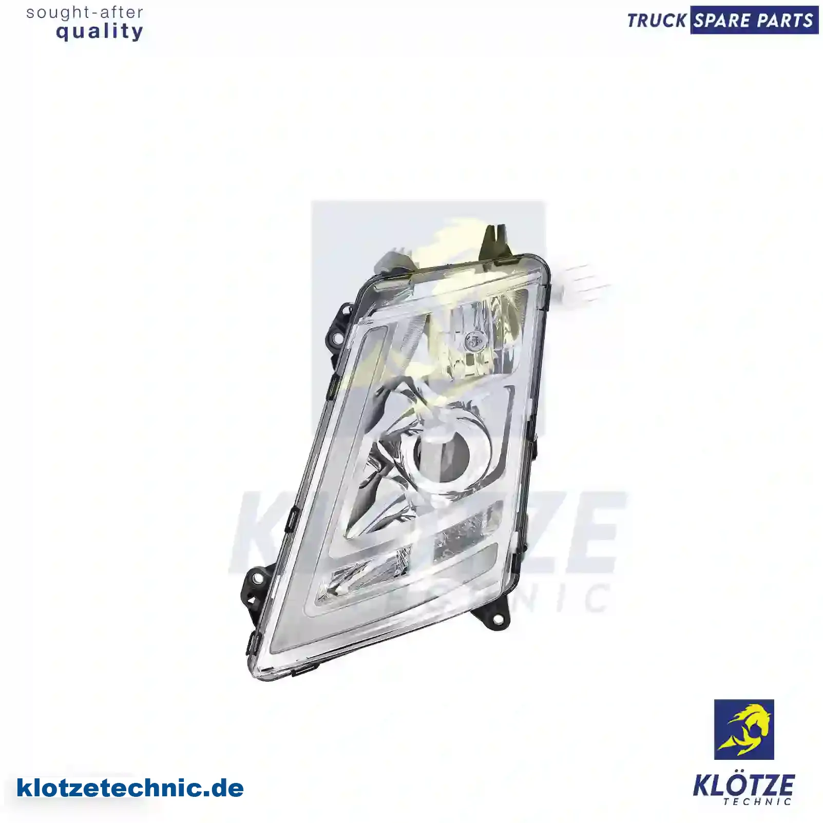 Headlamp, left, with ballast unit, 21221138, 2223924 || Klötze Technic