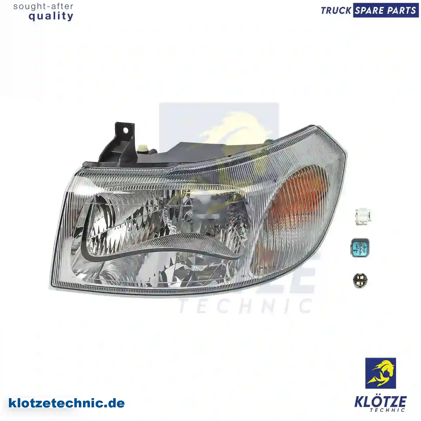 Headlamp, left, electrical height control, 1118827, 1140072, 1232646, 1353987, 4695292, 4696792, 4C16-13035-GA, 4C16-13035-SA, YC1X-13035-GF, YC1X-13035-SA, YC1X-13035-SB || Klötze Technic