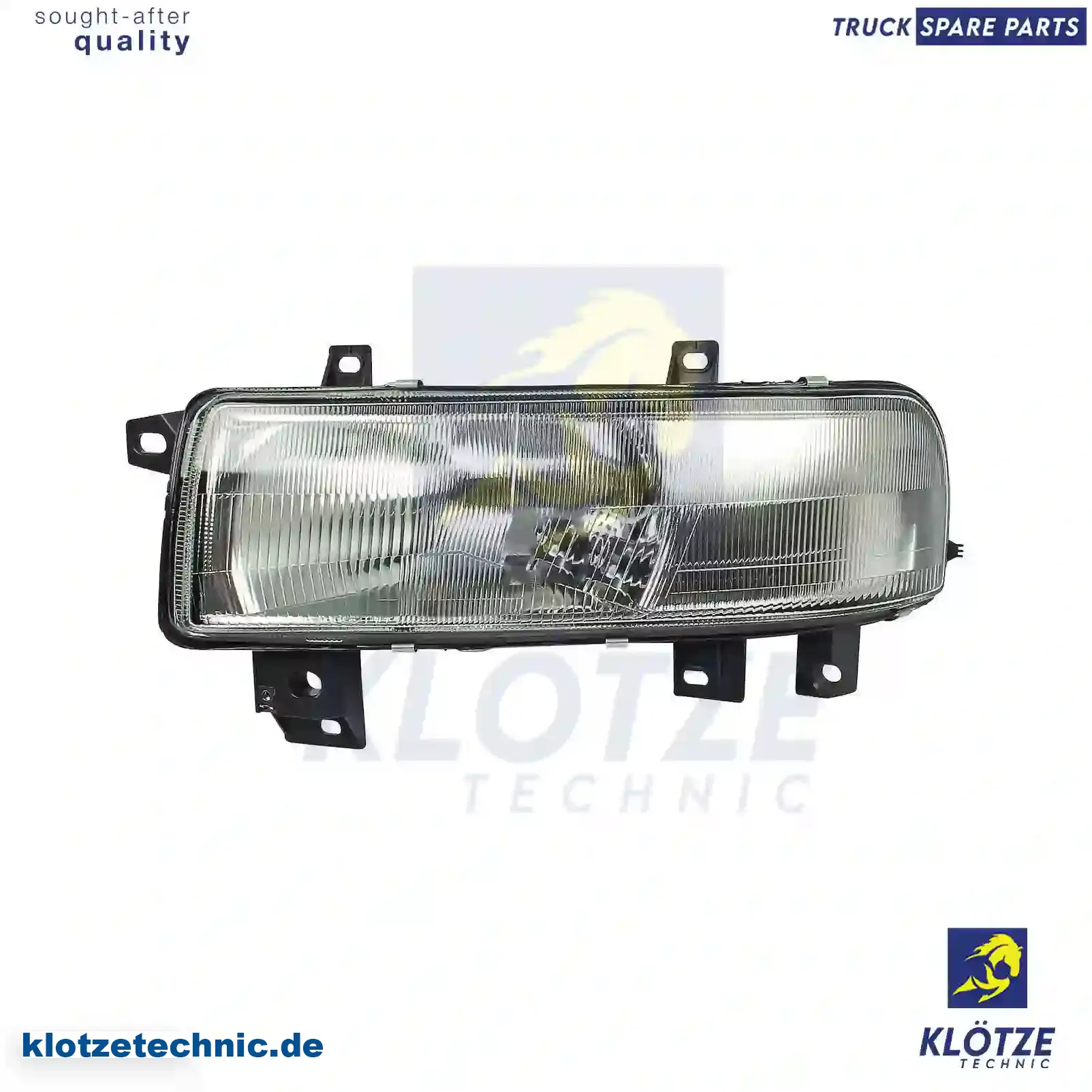 Headlamp, left, without bulbs, 9161215, 26060-00QAC, 4500915, 7700352103, 7701044518 || Klötze Technic