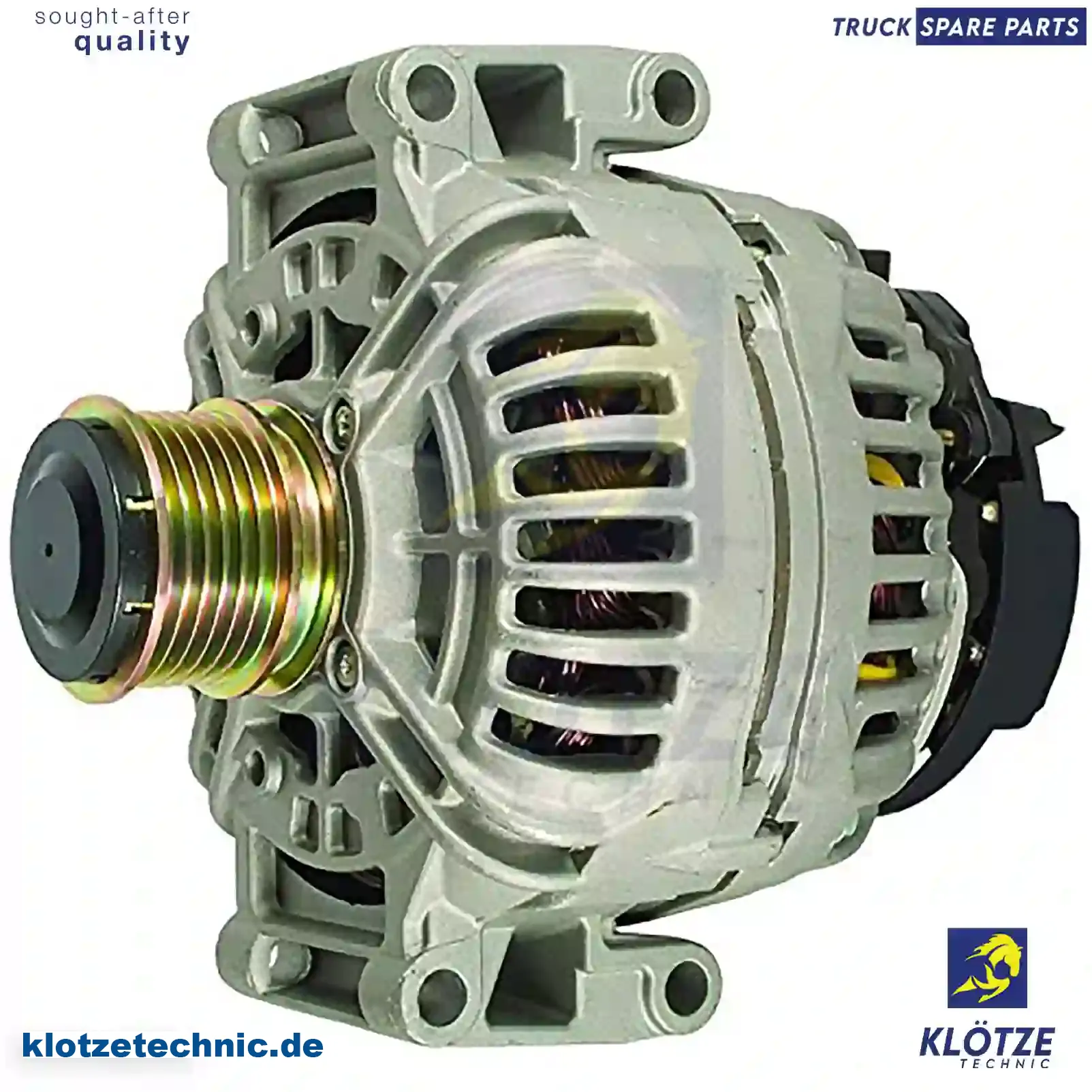 Alternator, without pulley, 5103886AA, 5134204AA, 5134204AB, 0101545902, 0101549602, 0111540902, 0121542402, 0121545402, 0131541502, 0101545902, 0101549602, 0121545402 || Klötze Technic