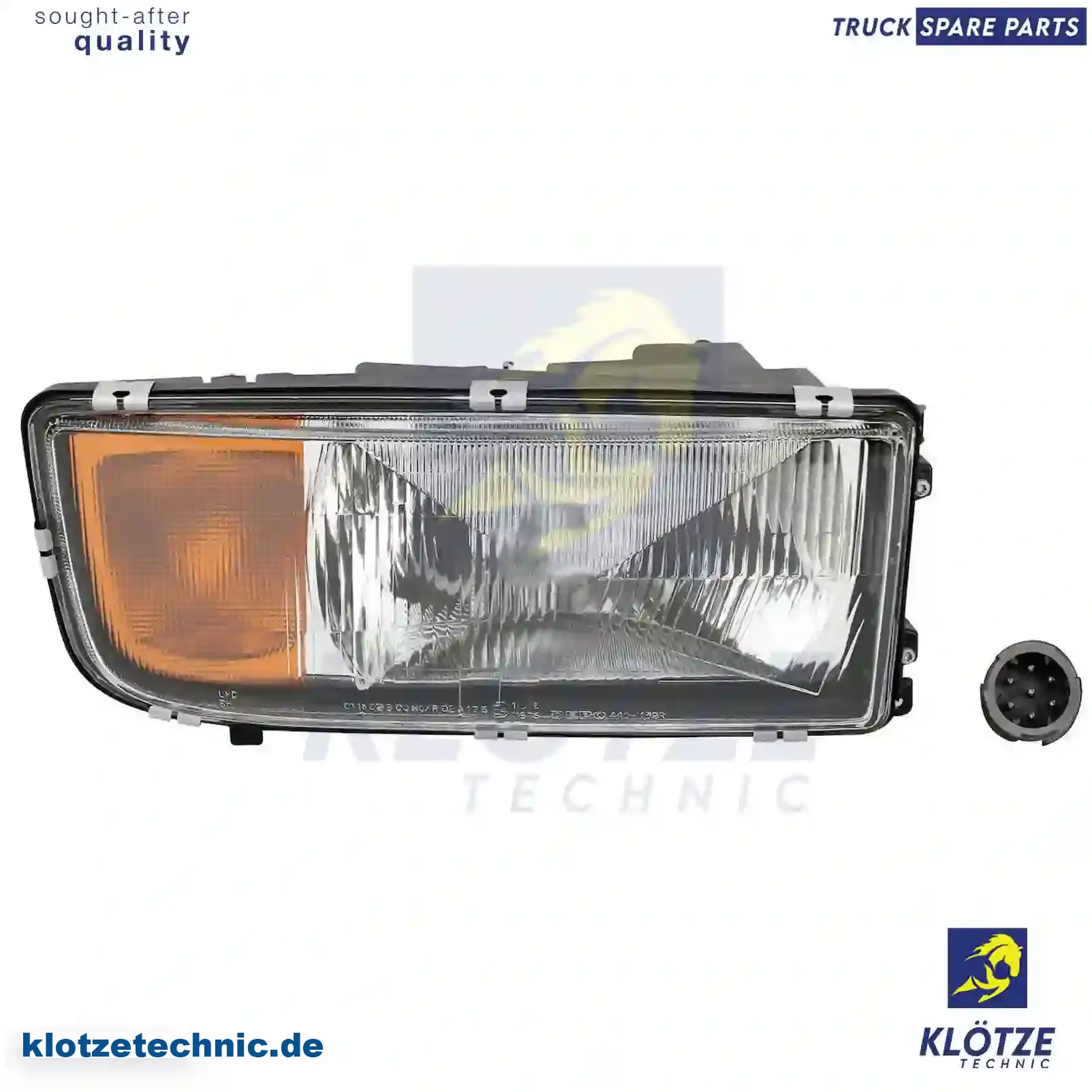 Headlamp, right, without bulbs, 9418203061, 94182 || Klötze Technic