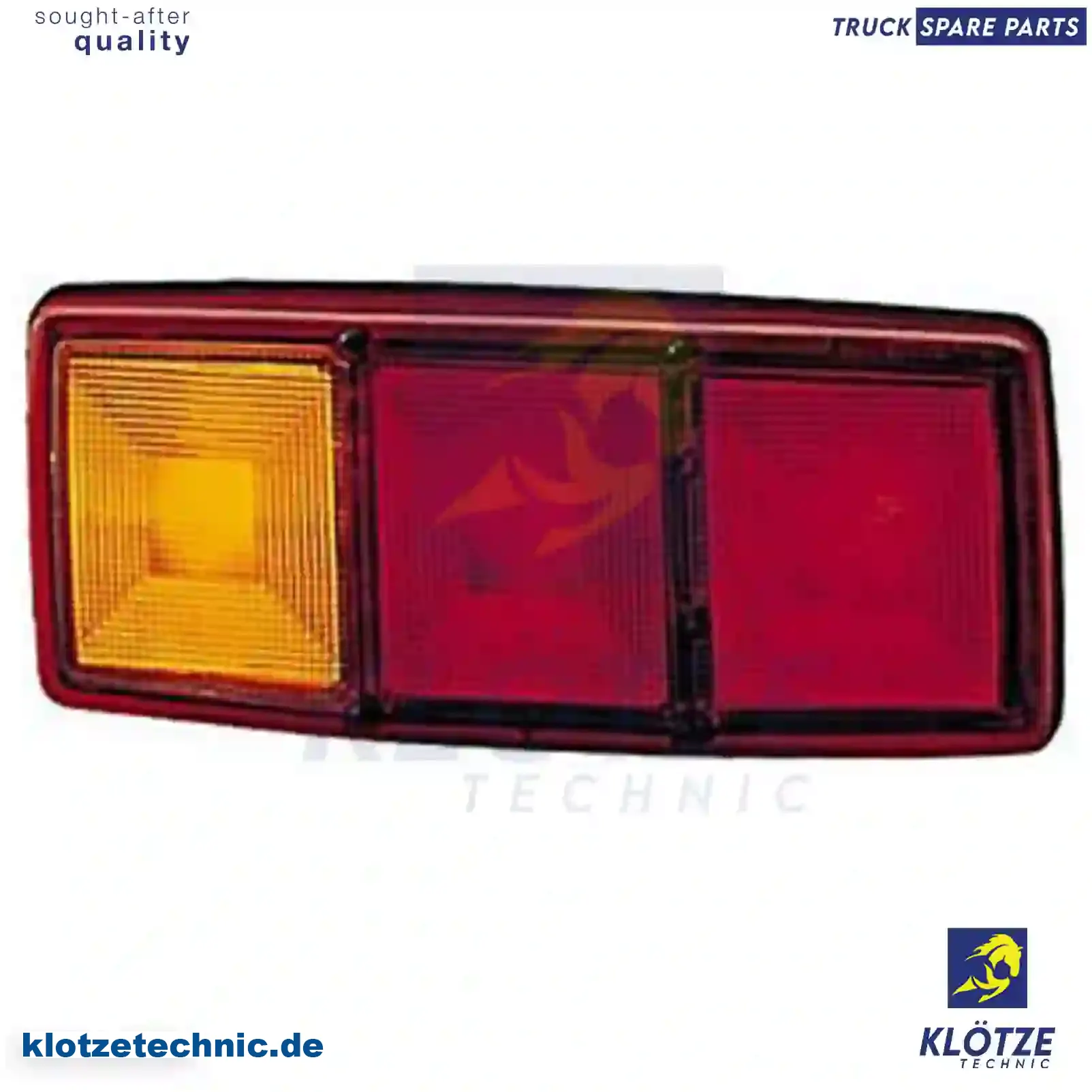 Tail lamp, right, without bulbs, 0882012, 882012, LSX0117888, 41628726, 42013058, 77959, 77960, 0005405470, 0015446803, 0015448103, 0025440403, 000150323, 000150328, 20223974, 060552, 060553, 060565, 060566 || Klötze Technic