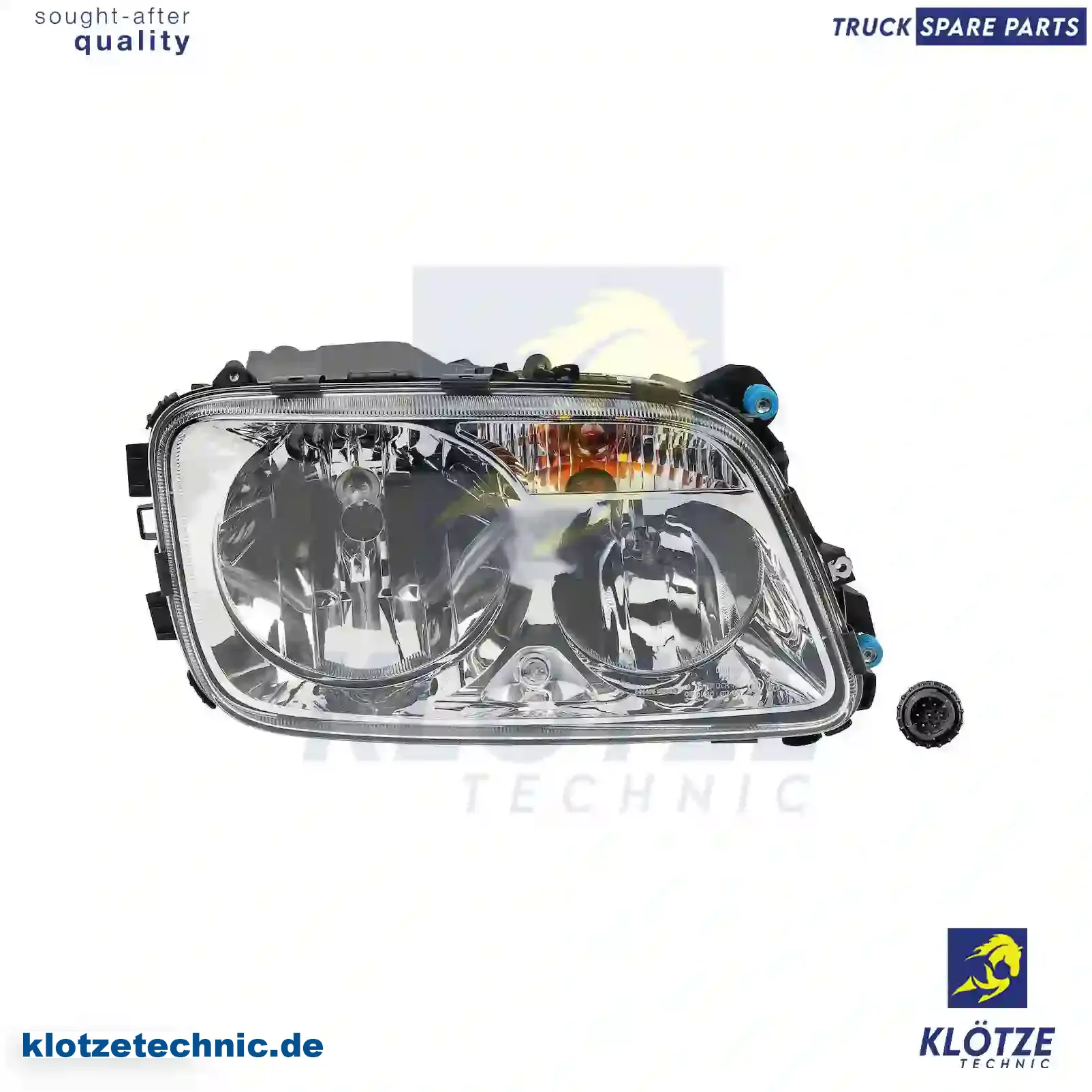 Headlamp, right, with headlamp range control, 9438202161, , || Klötze Technic