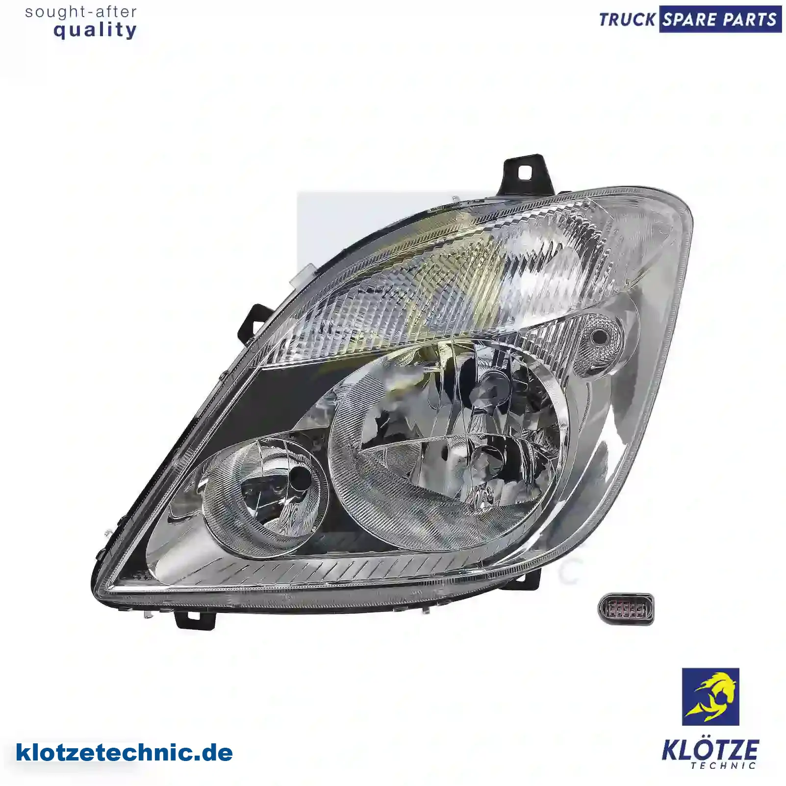 Headlamp, left, without bulbs, with fog lamp, 9068200761, , || Klötze Technic