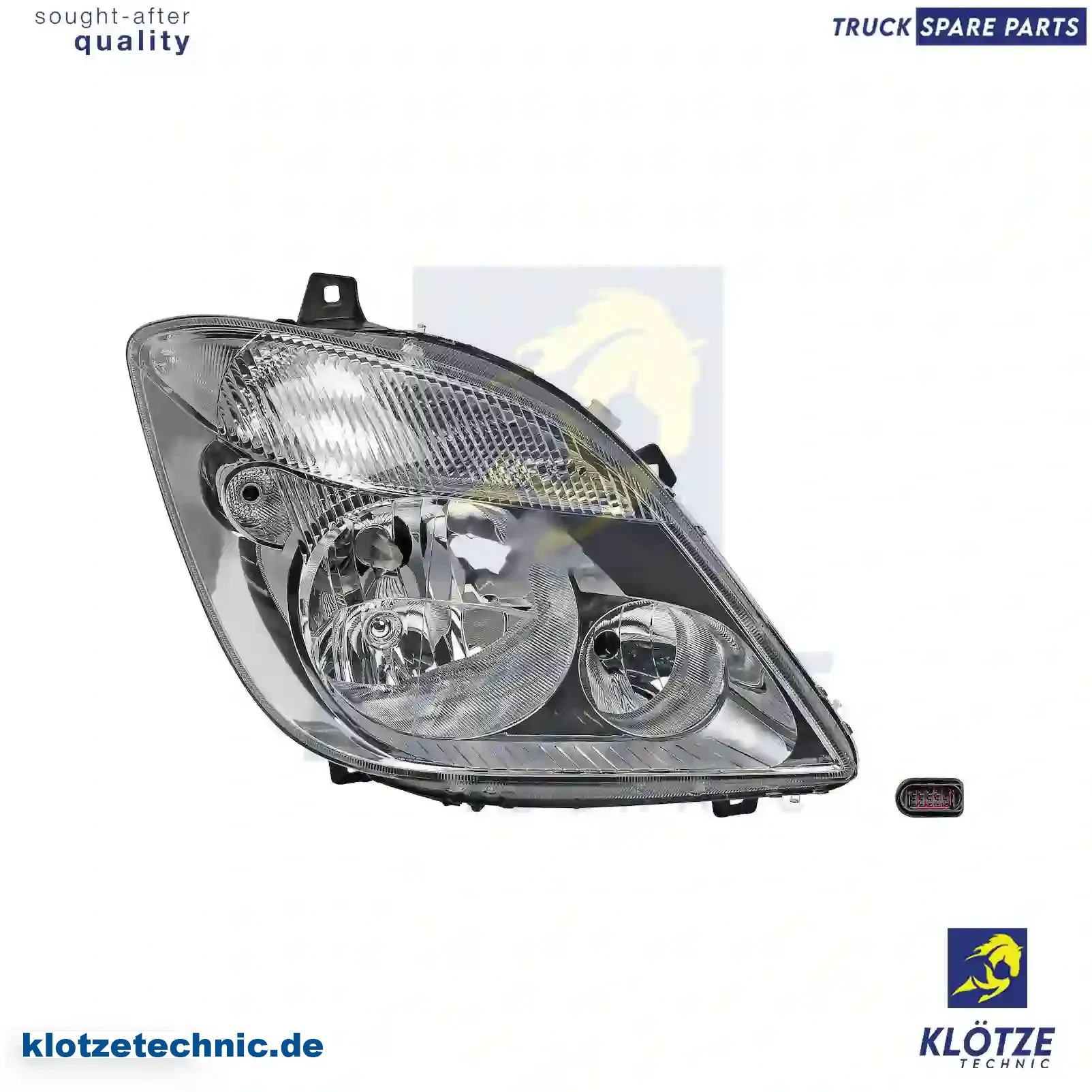 Headlamp, right, without bulbs, 9068200461, ZG20515-0008 || Klötze Technic