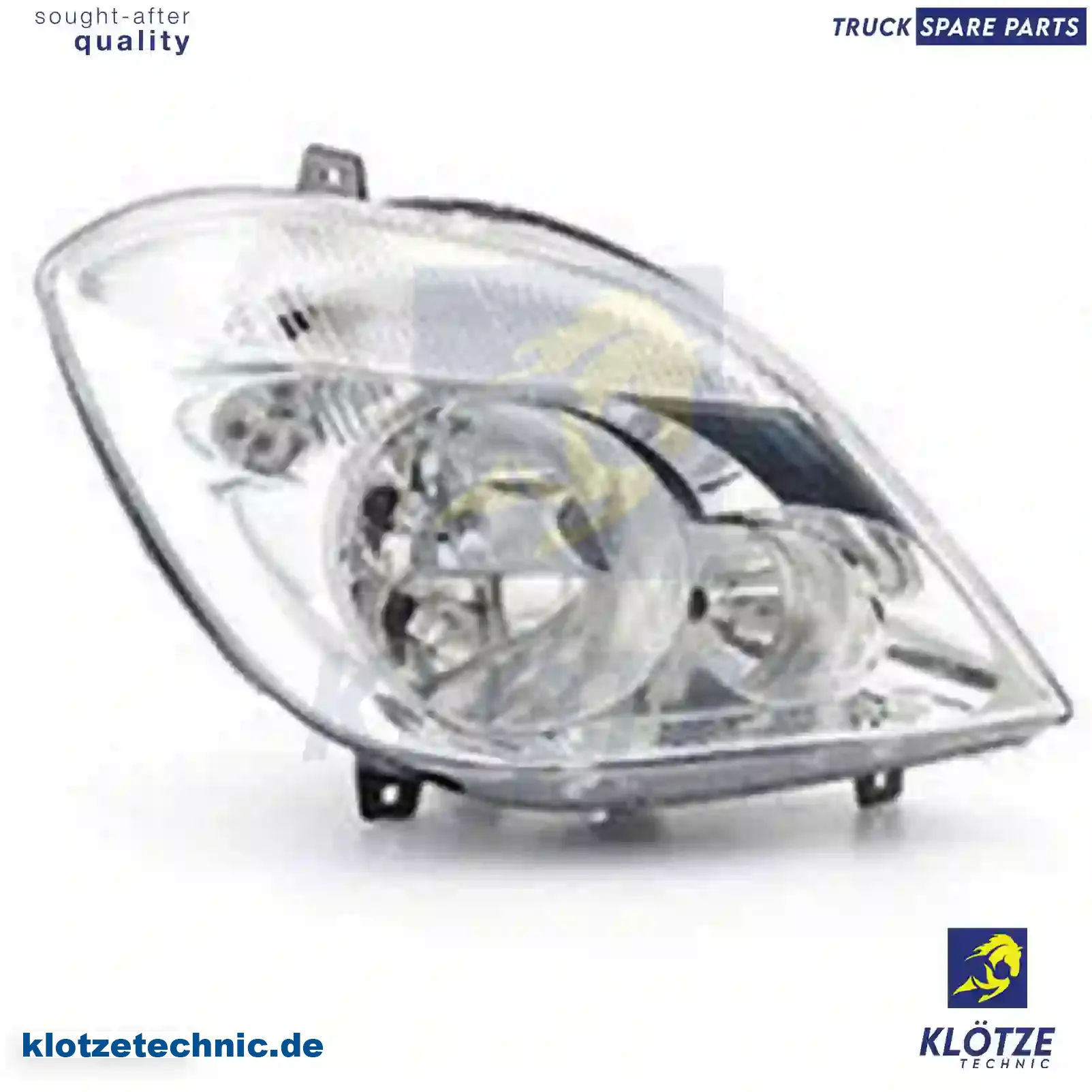 Headlamp, right, without bulbs, with fog lamp, 9068200661, , , , , , || Klötze Technic