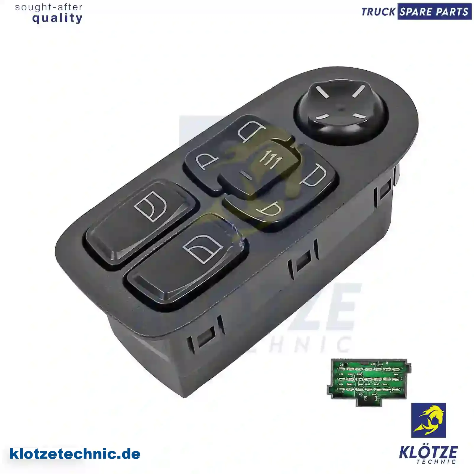 Switch, window regulator, left, 1669884, 1693124, 1698944, 1736600, 1788599, 1811131 || Klötze Technic