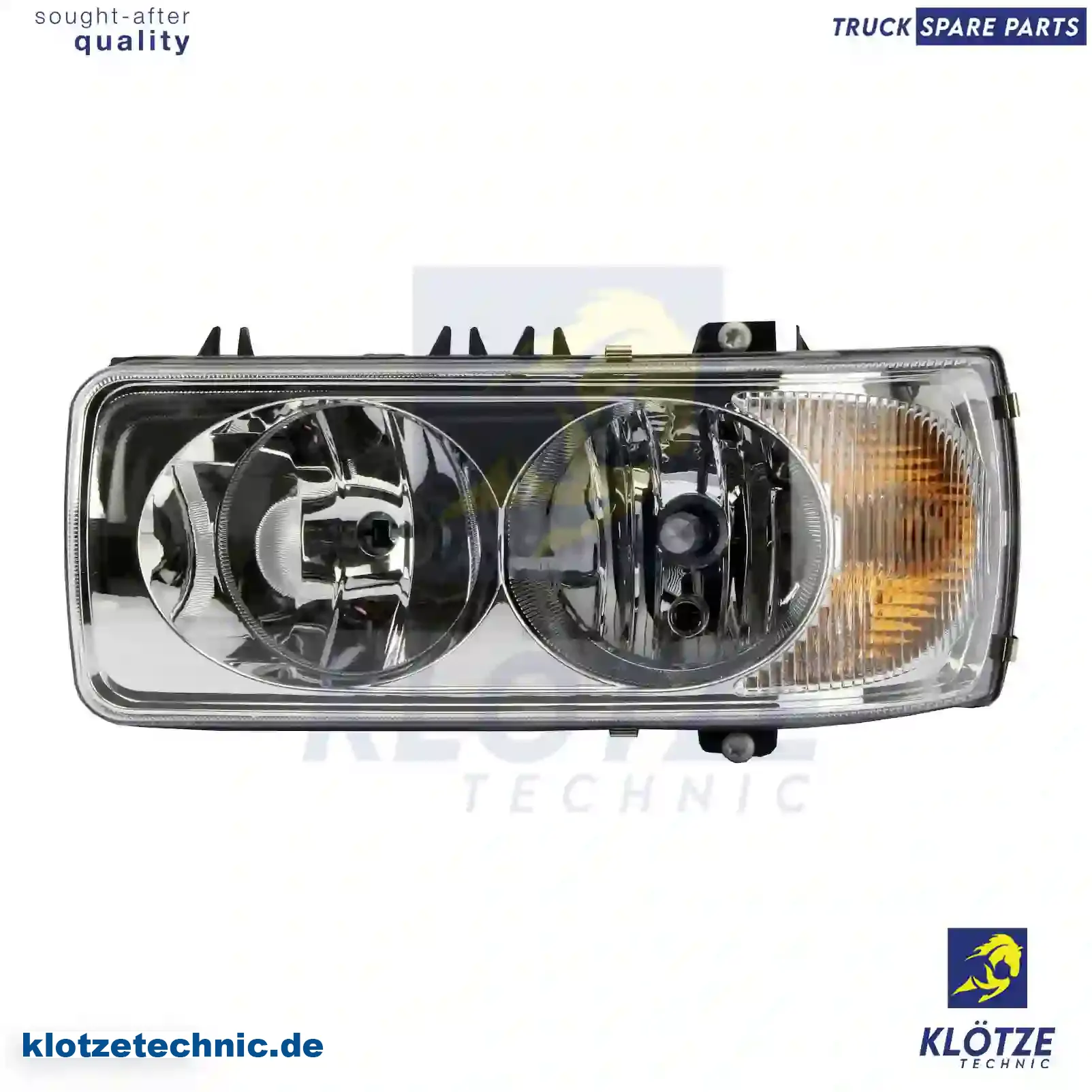 Headlamp, left, electrical height control, 1399900, 1620620, 1641740, 1699297, 1743681, 1832394 || Klötze Technic