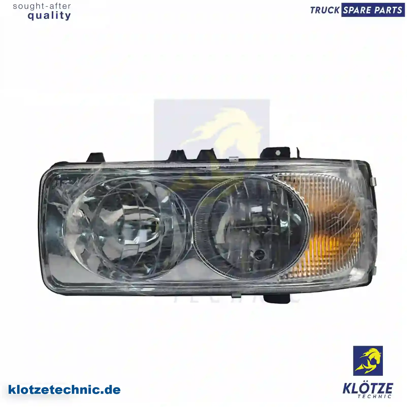 Headlamp, left, mechanical height control, 1399902, 1641742, 1699300, 1699313, 1743684, 1962755 || Klötze Technic