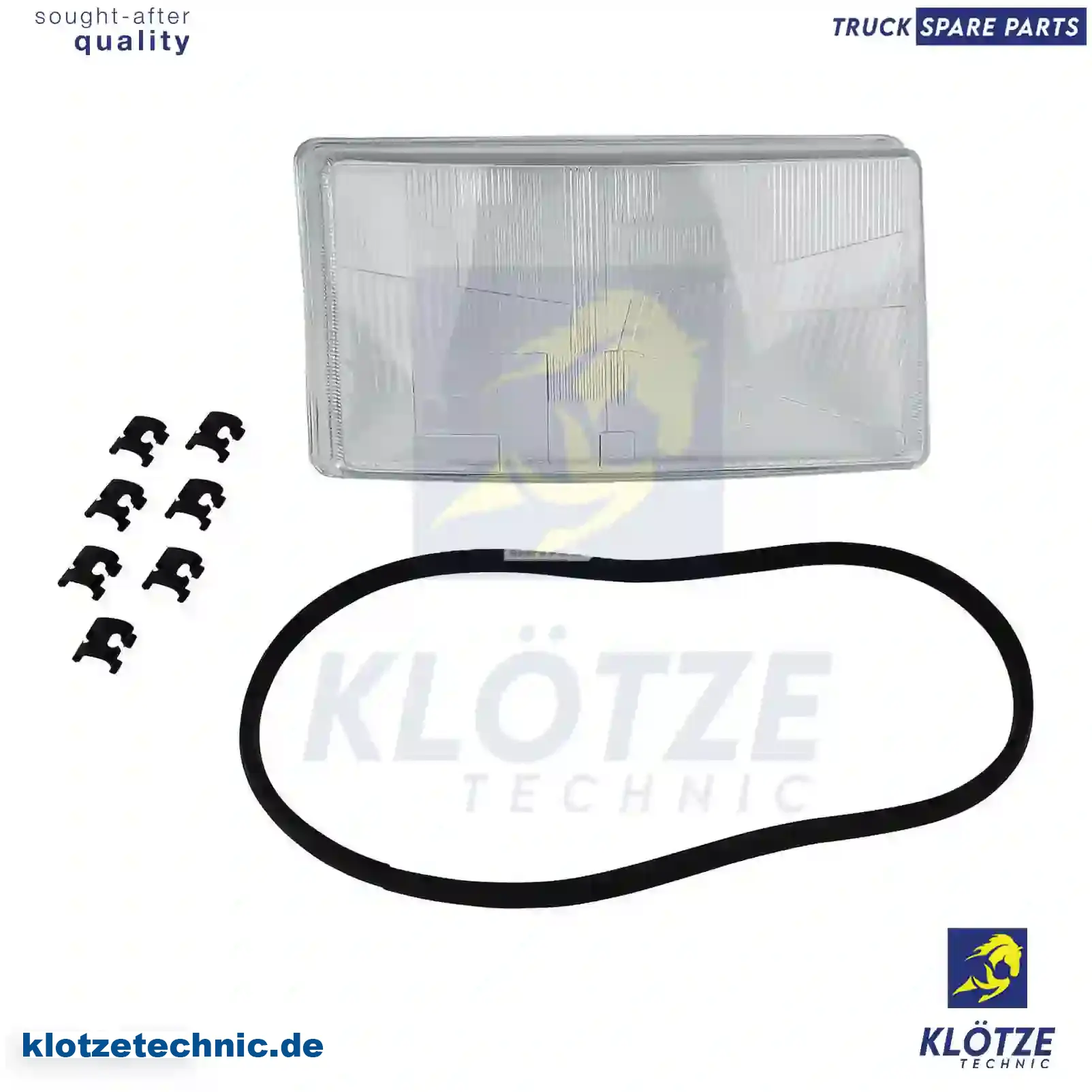 Headlamp glass, right, 1349780, 1446584 || Klötze Technic