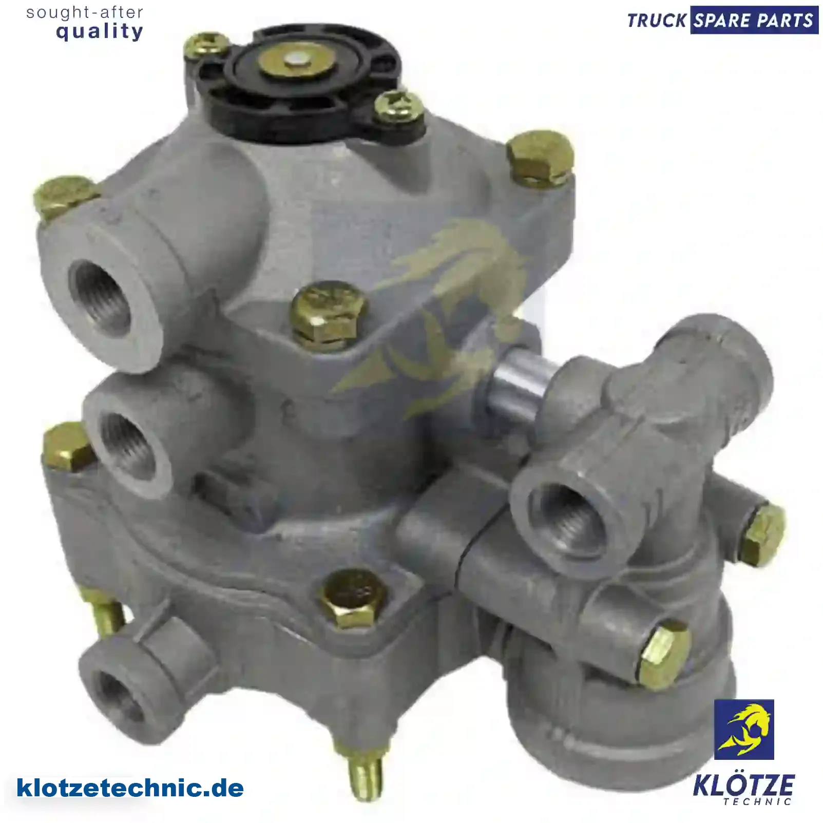 Trailer control valve, 1504963, 1518264, 1518266, FBU5837, 42091712, 81523016118, 81523016119, 81523016120, 81523016121, 82523016007, 85500014328, 91523016118, 99100360007, 0014318705, 0024310105, 002431010580, 0034310005, 0034310205, 1935640, 1589765, 1607887, 1607888, ZG50831-0008 || Klötze Technic