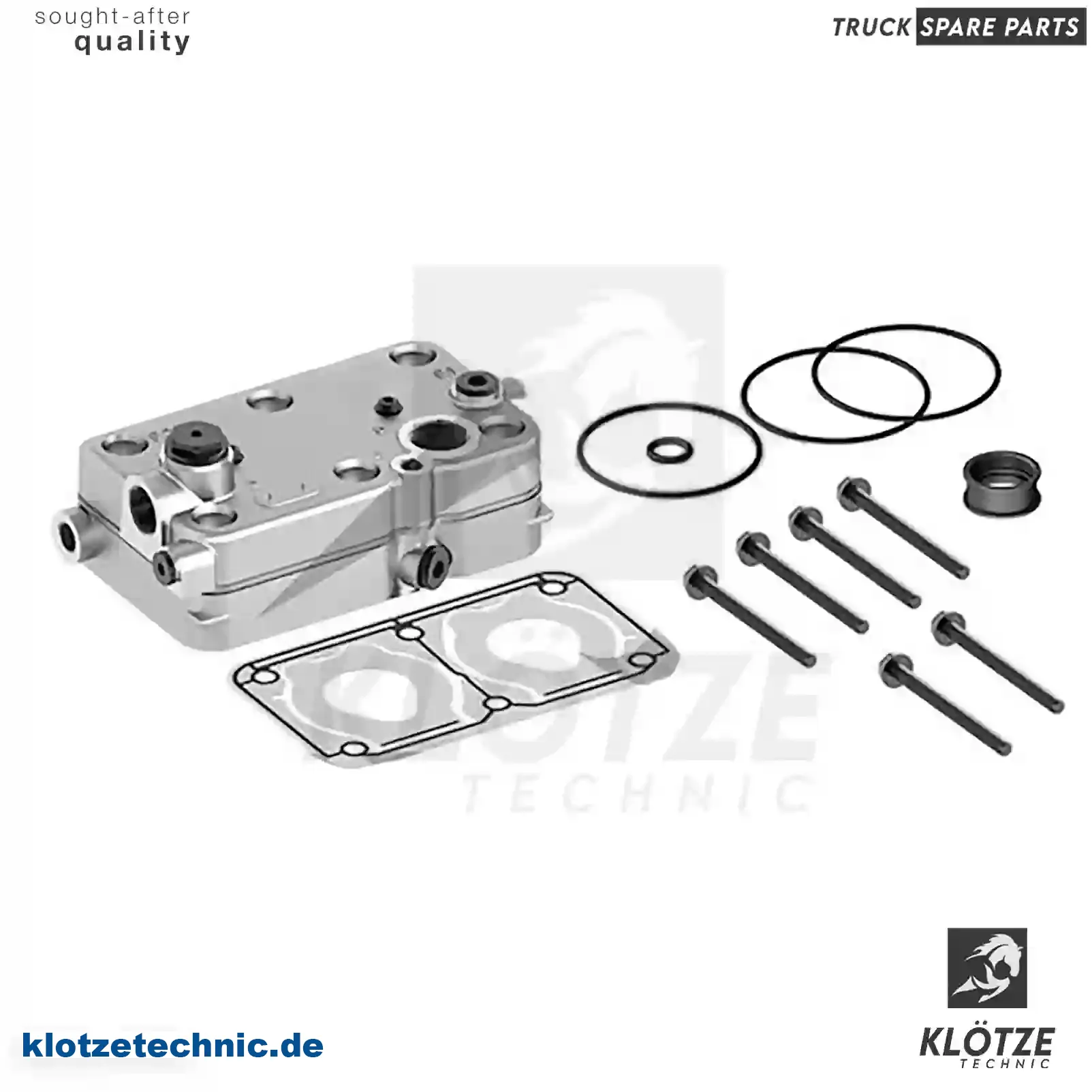 Cylinder head, compressor, complete, 11300815 || Klötze Technic