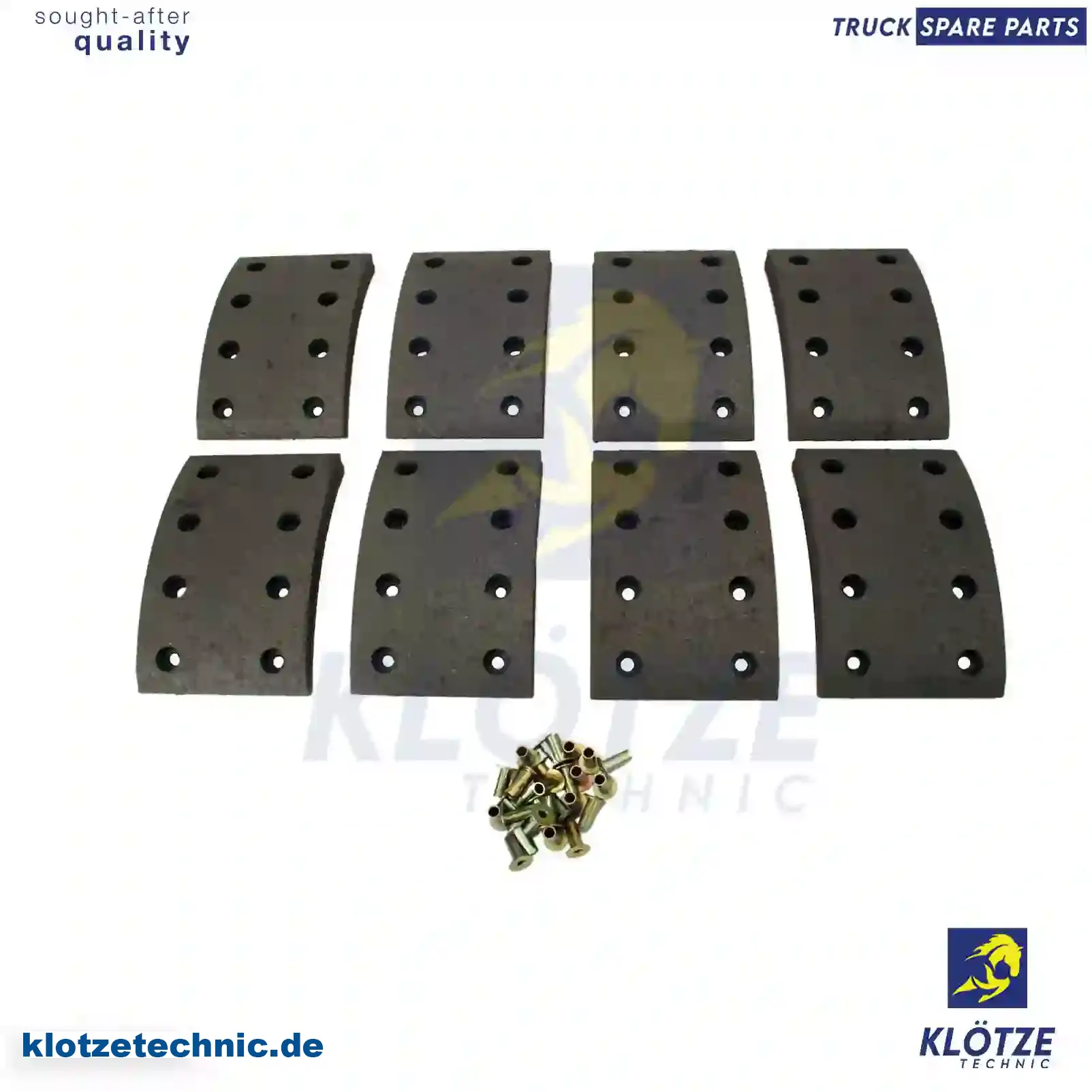 Drum brake lining kit, axle kit, 81502210315, 81502210699, 81502210768, 6174211610, || Klötze Technic