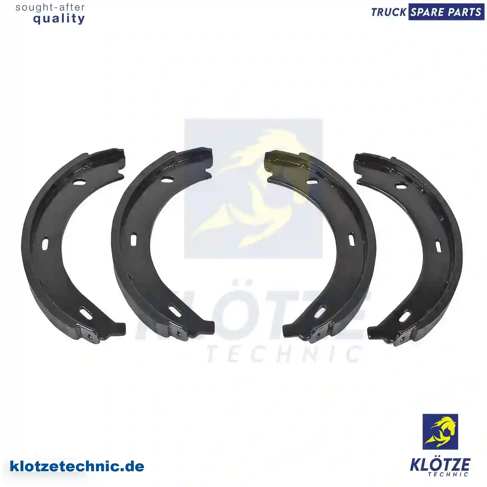 Brake shoe kit, with linings, without springs, 0024204720, 0024207020, 0034207020, 6384200020, 6384200120 || Klötze Technic