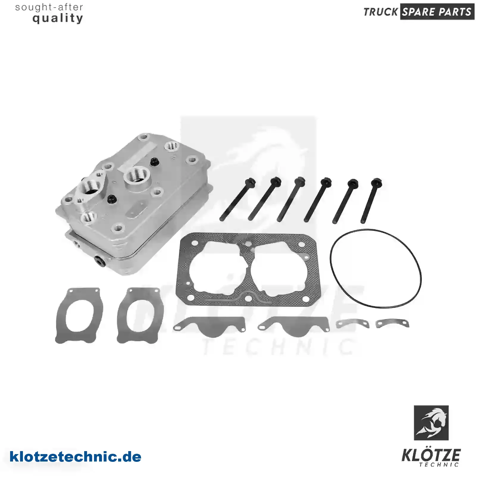 Cylinder head, compressor, complete, 1737654, 1743267 || Klötze Technic