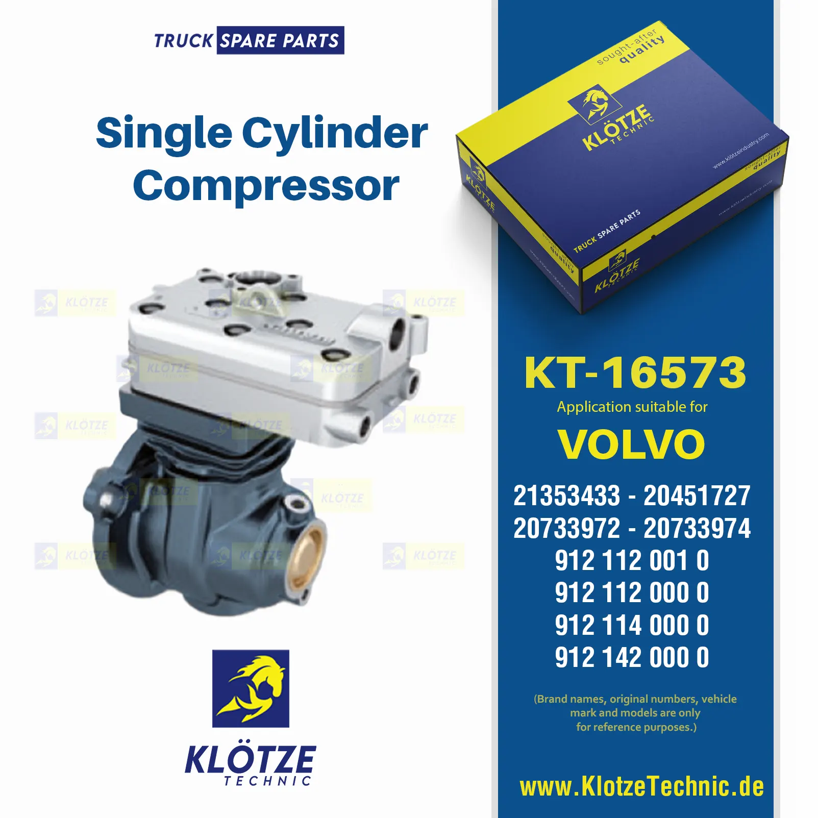 Compressor, 20451727, 20733974, 21353433, 22040500, ZG50333-0008 || Klötze Technic