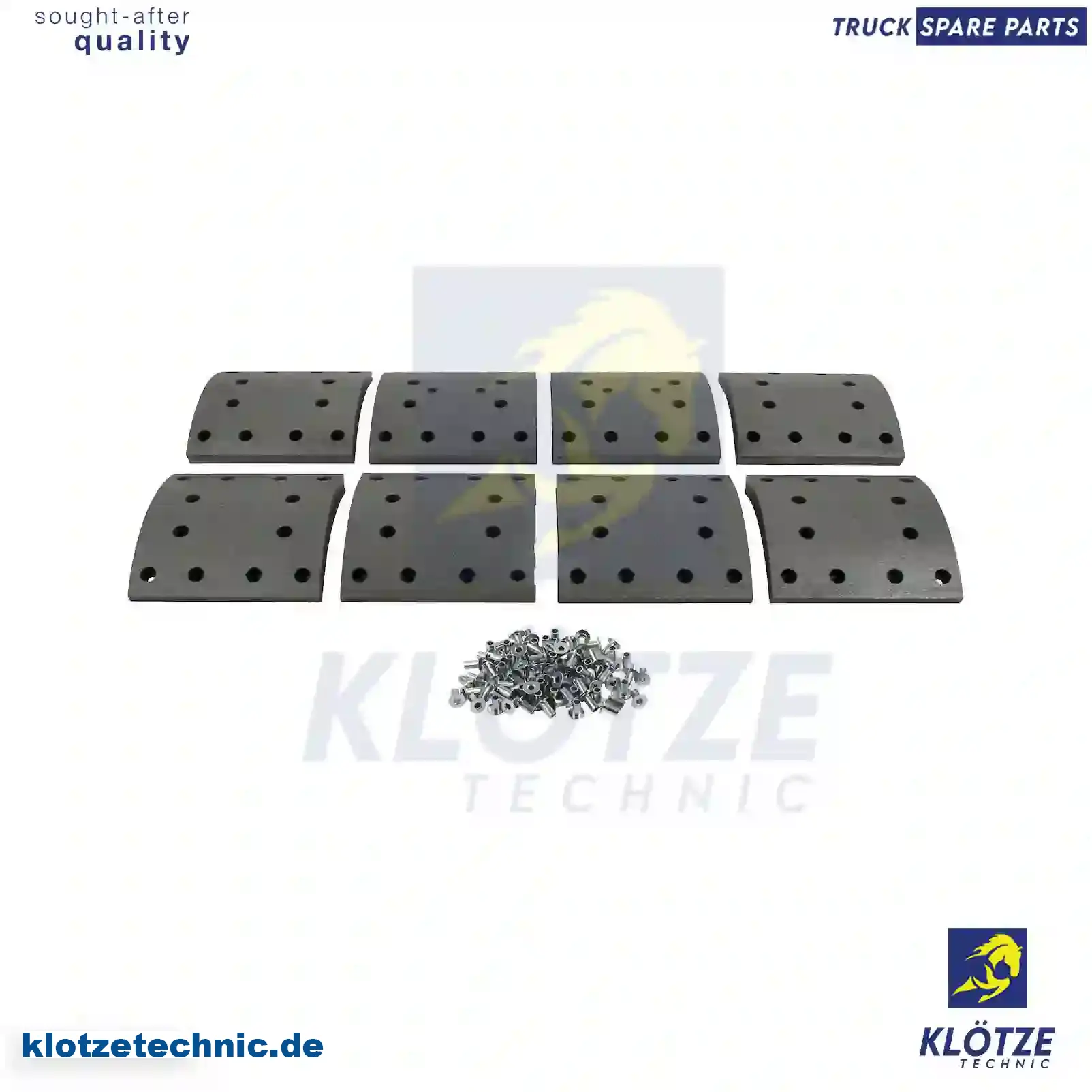 Drum brake lining kit, 02992123, 02992124, 02996501, 2992123, ZG50446-0008 || Klötze Technic