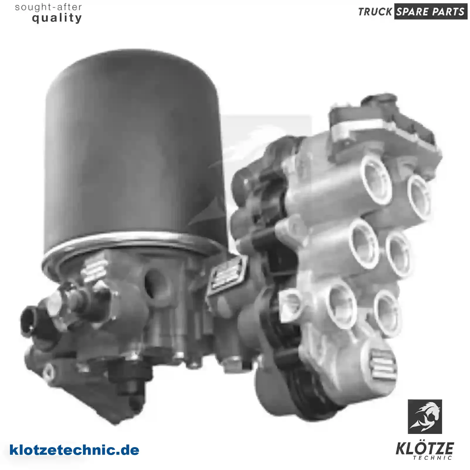 Air dryer, complete with valve, 41033006, 41211262, 41211392, 41285081, 5801414923 || Klötze Technic