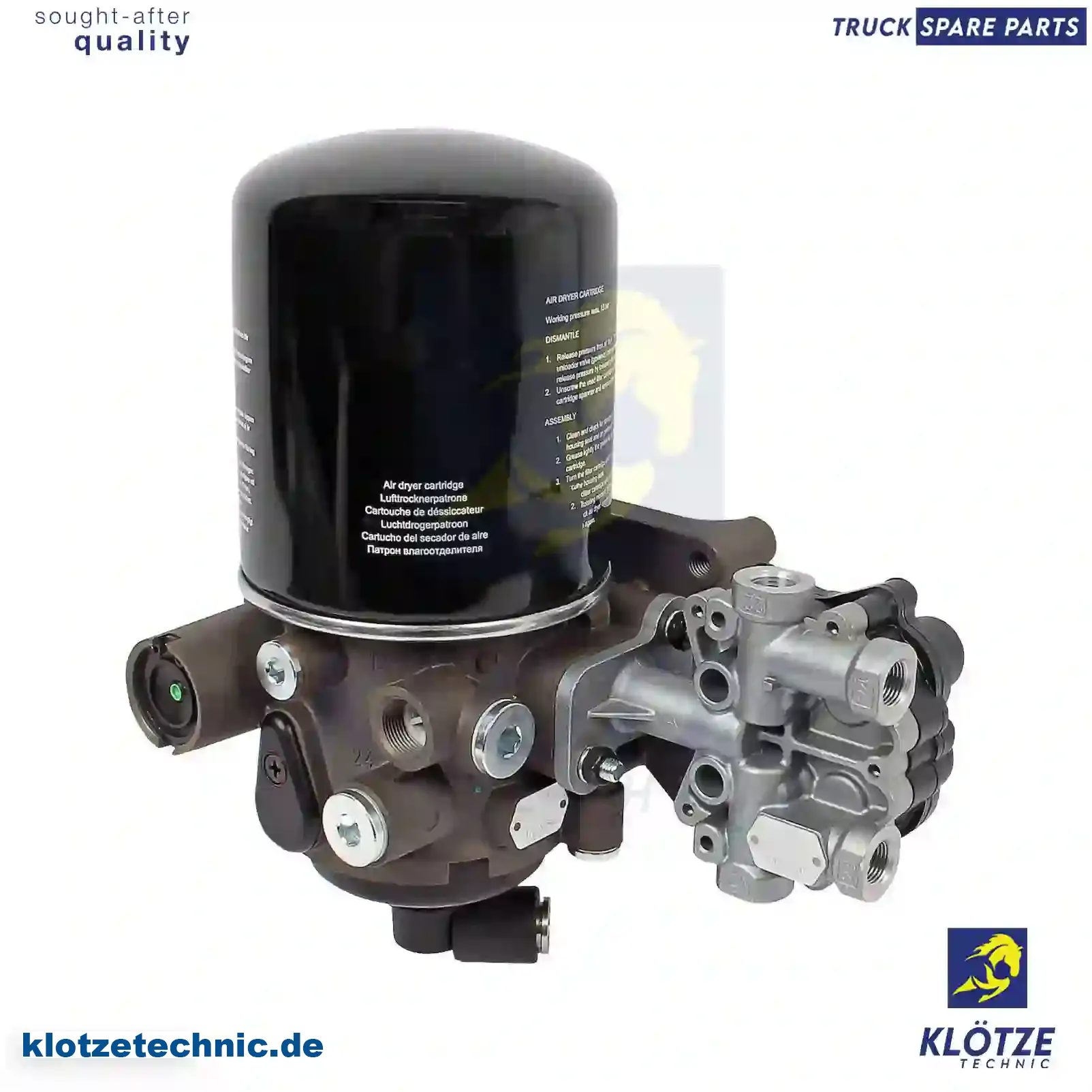 Air dryer, complete with valve, 500361674, 50407 || Klötze Technic