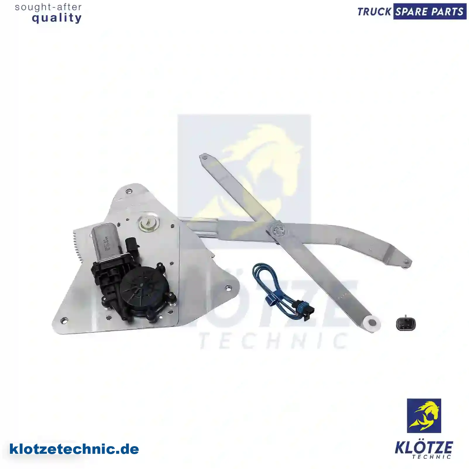 Window regulator, left, electrical, with motor, 1406613, 1406615S, 376673, ZG61293-0008 || Klötze Technic