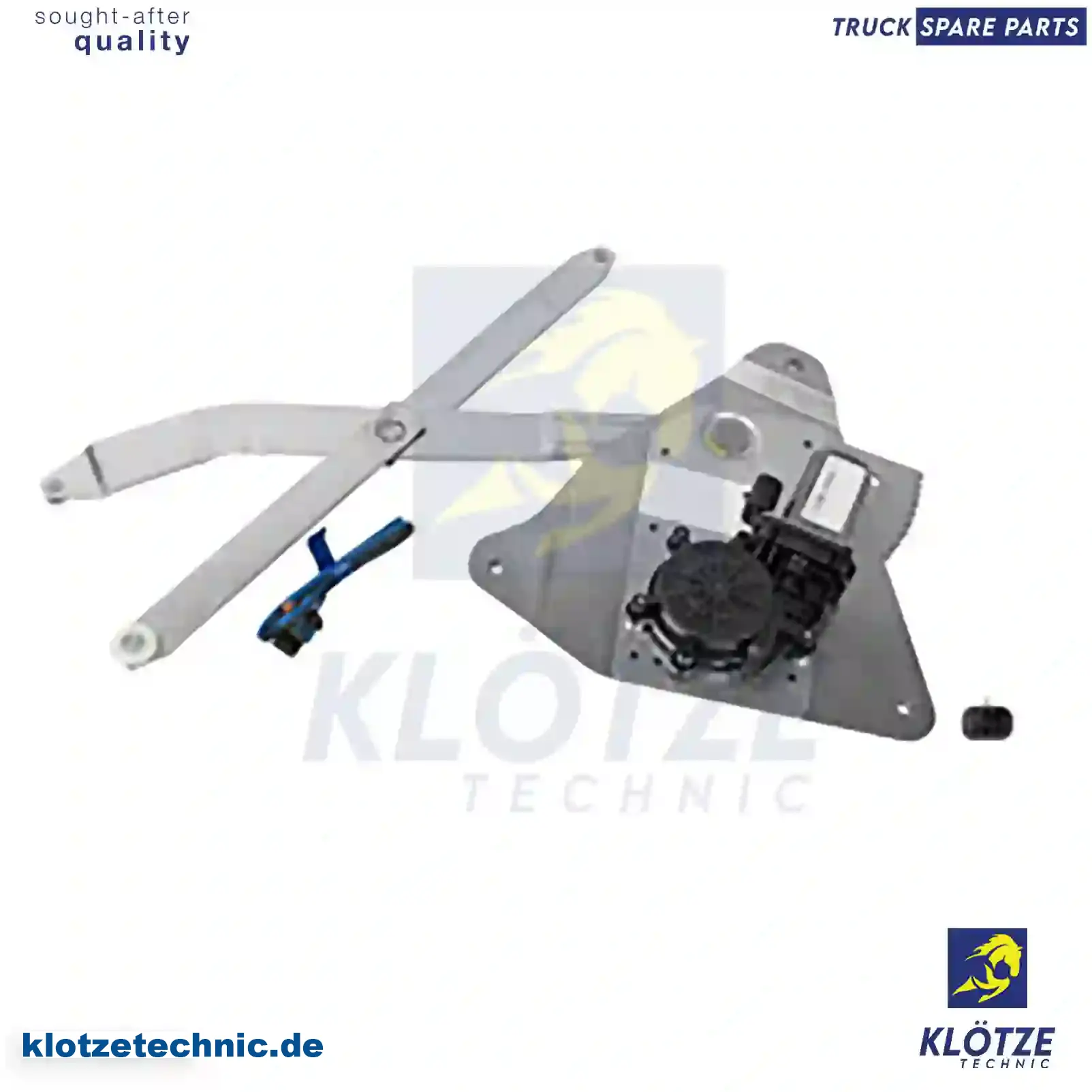 Window regulator, right, electrical, with motor, 1406614, 1406616S, 376674, ZG61314-0008 || Klötze Technic