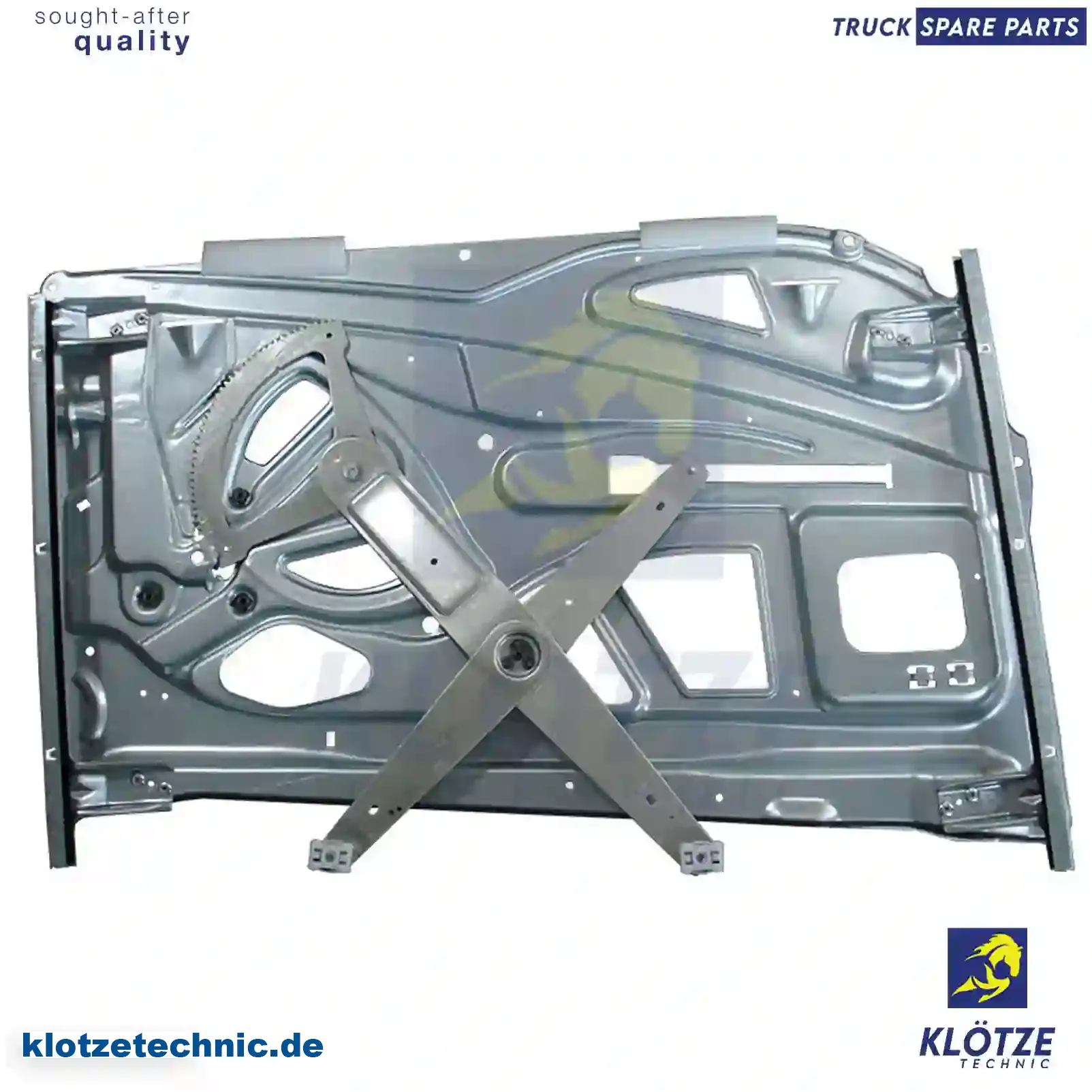 Window regulator, right, with support panel, 0007200179, ZG61327-0008 || Klötze Technic