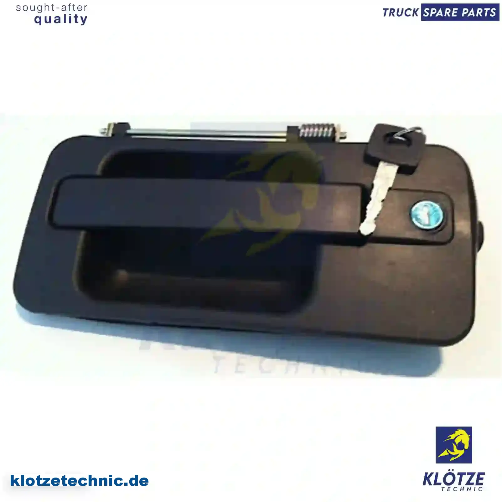 Door handle, left, complete with lock cylinder, 9437600159 || Klötze Technic