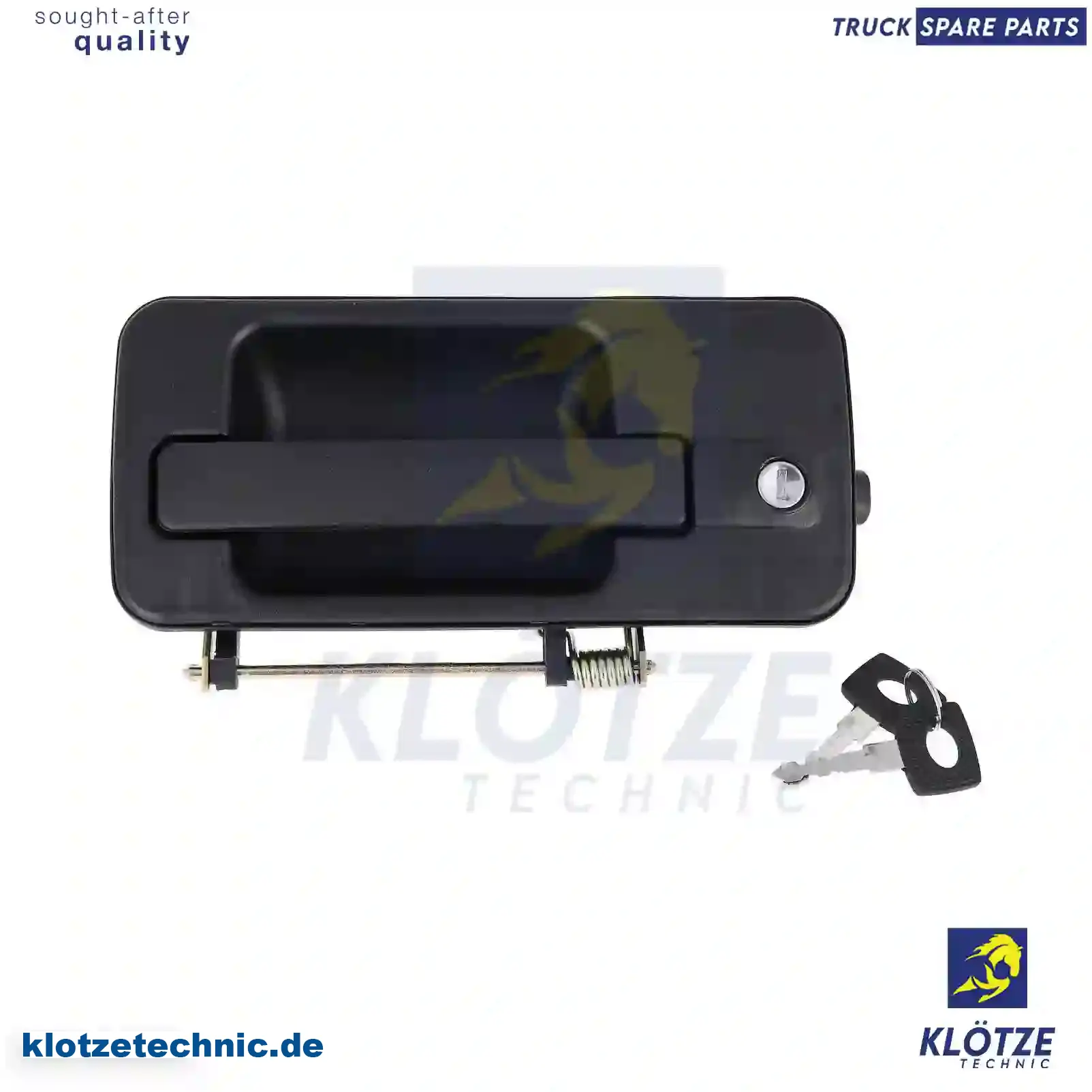 Door handle, left, complete with lock cylinder, 9417600459S, ZG60579-0008 || Klötze Technic