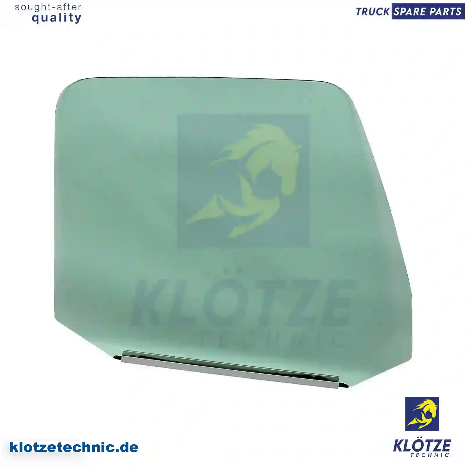 Door glass, right, green, single package, 20768971, 8140913 || Klötze Technic