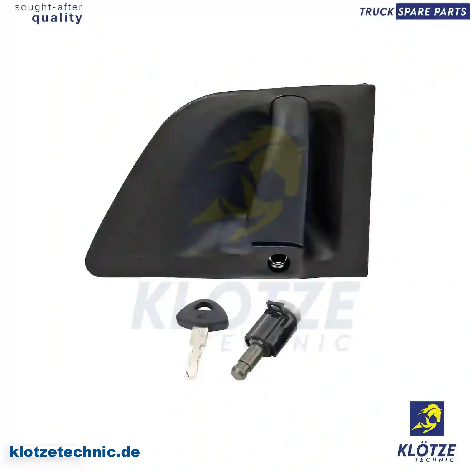 Door handle, left, complete with lock cylinder, 2145647S || Klötze Technic