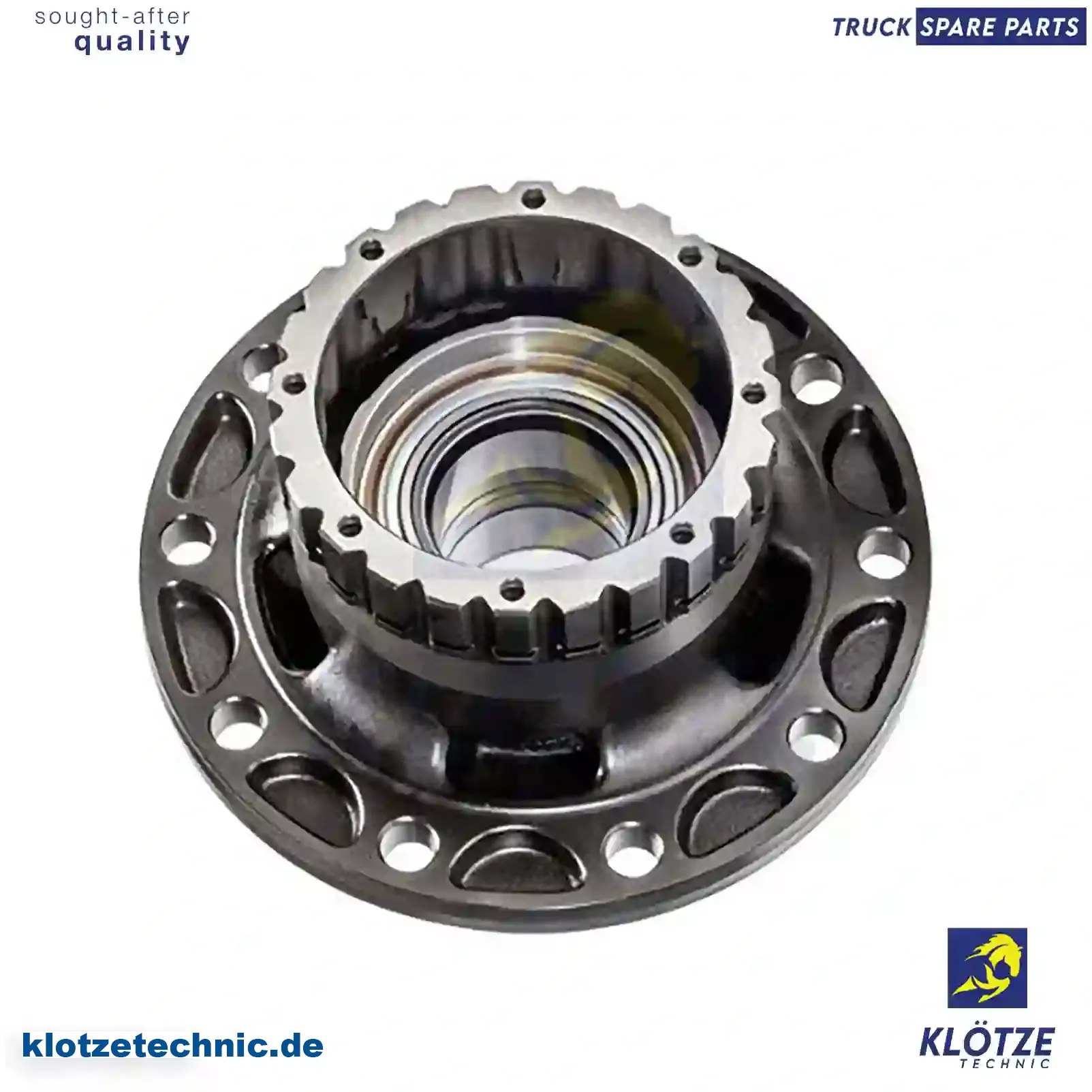 Wheel hub, without bearings, without ABS ring, 7420535263, 7420535264S, 7485107753, 20516957, 20535263, 20567394S2, 85107753, , || Klötze Technic