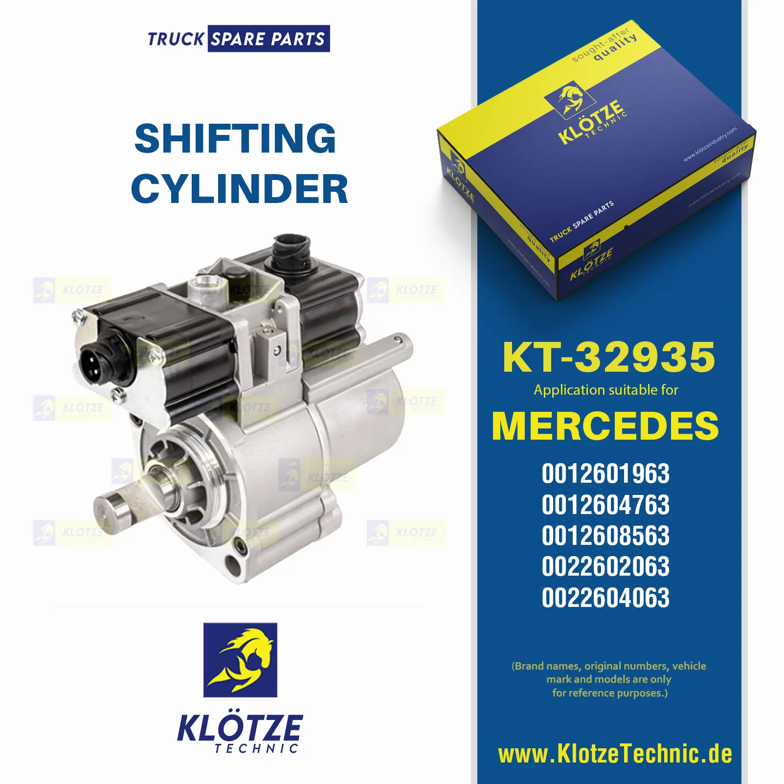 Shifting cylinder, 0012604763, 0022601963, 0022604063 || Klötze Technic