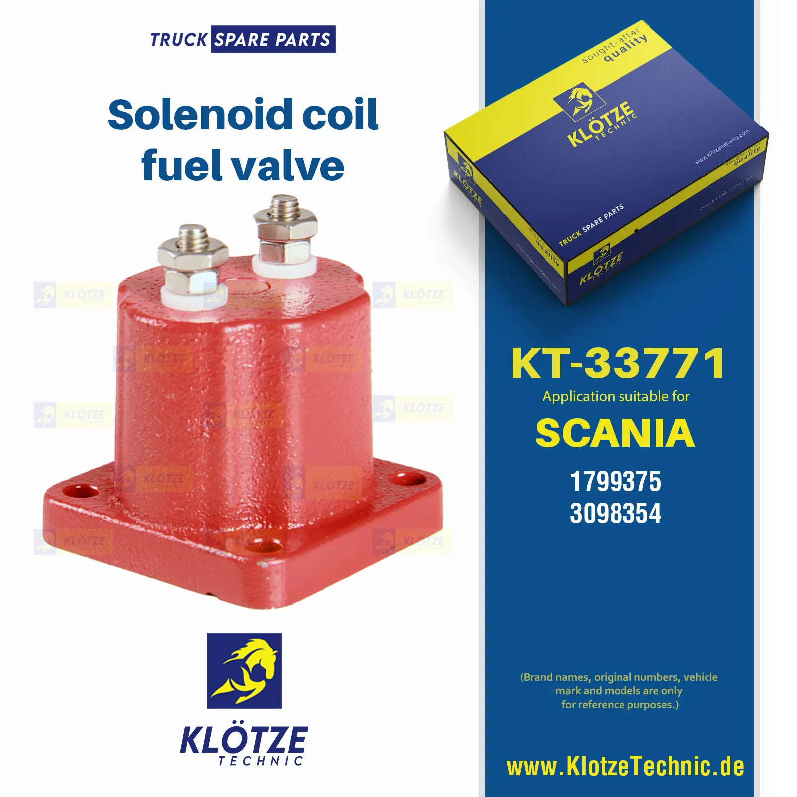 Solenoid coil, fuel valve, 3098354, 1799375, ZG02104-0008 || Klötze Technic