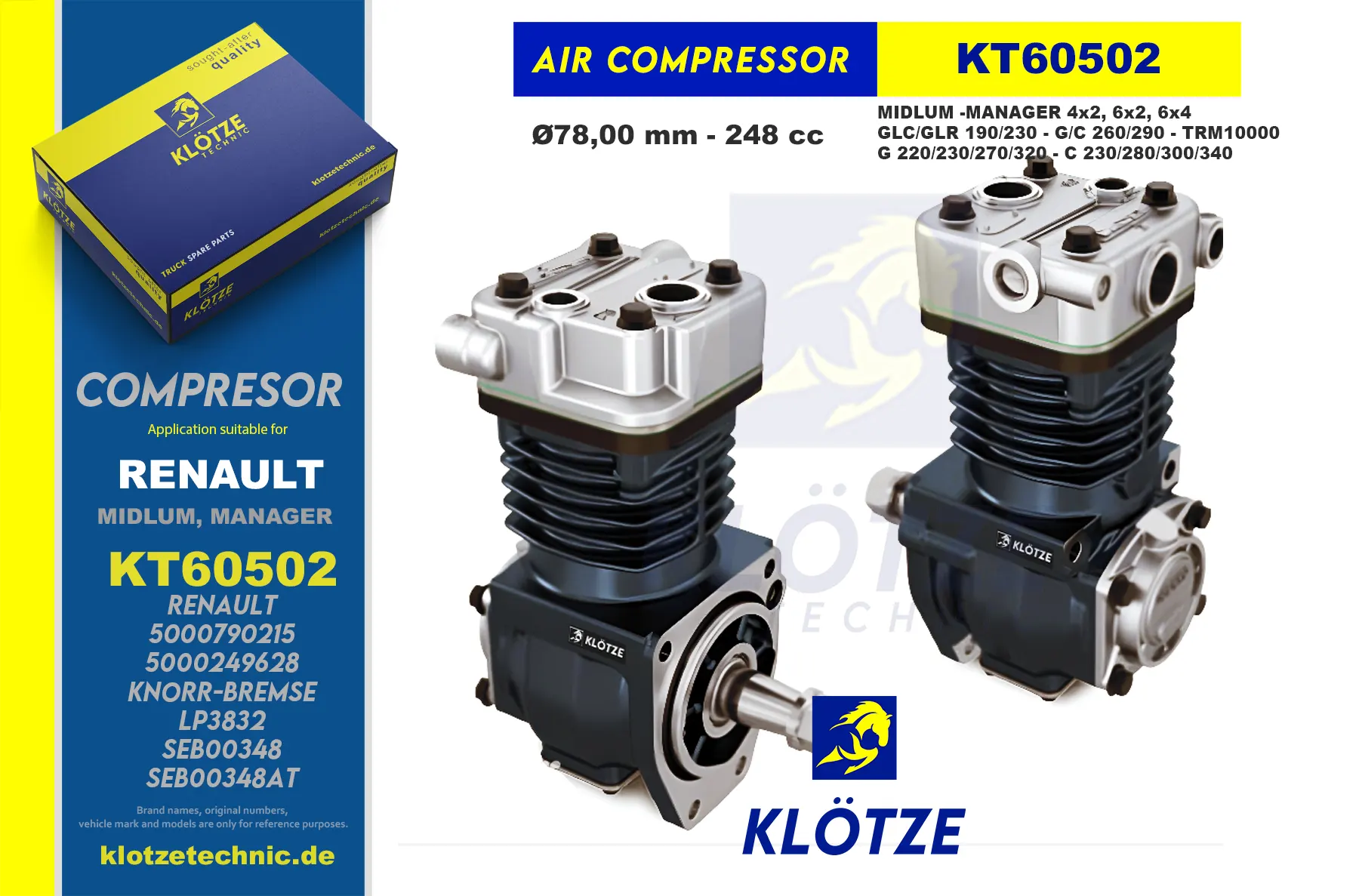 Single Cylinder Compressor,  || Klötze Technic