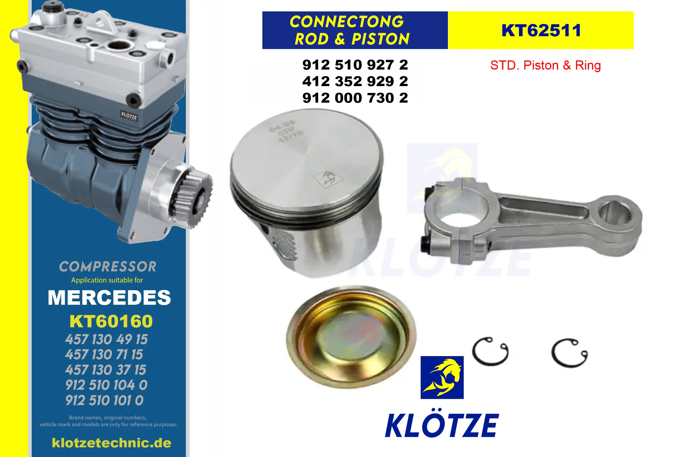 Compressor Connecting Rod & Piston,  || Klötze Technic