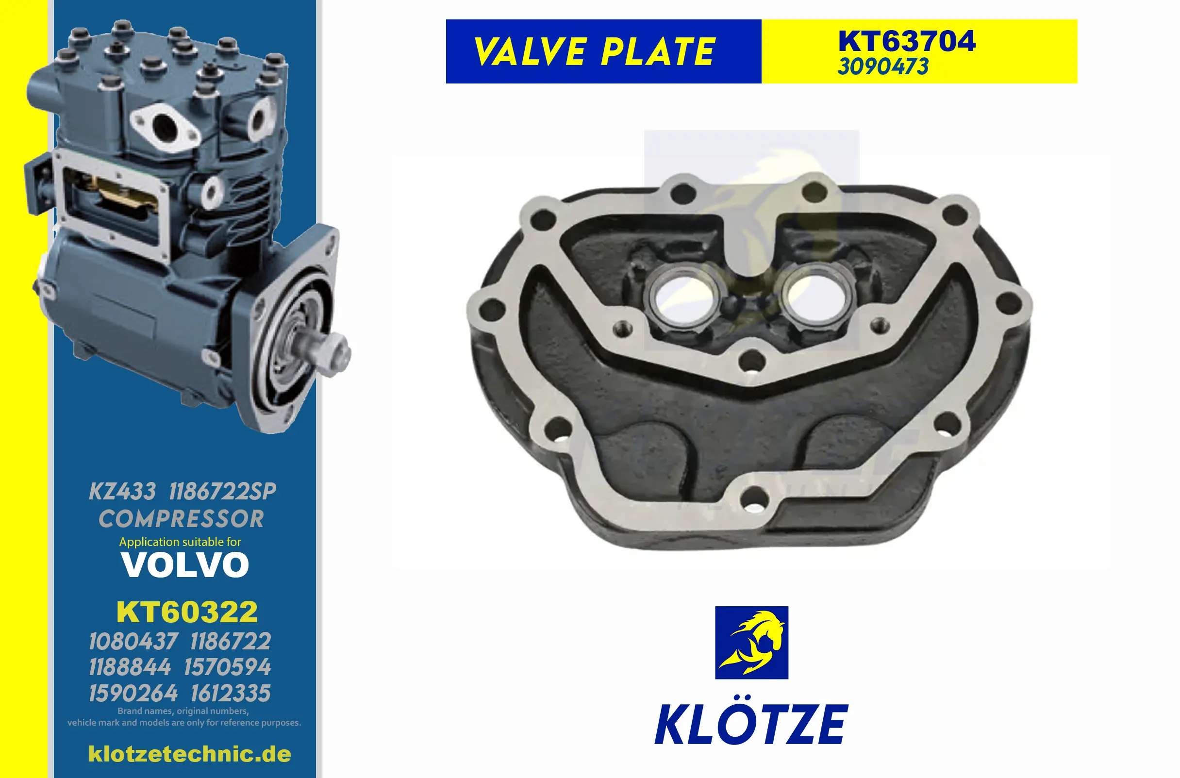 Compressor Valve Plate, 3090473
 || Klötze Technic