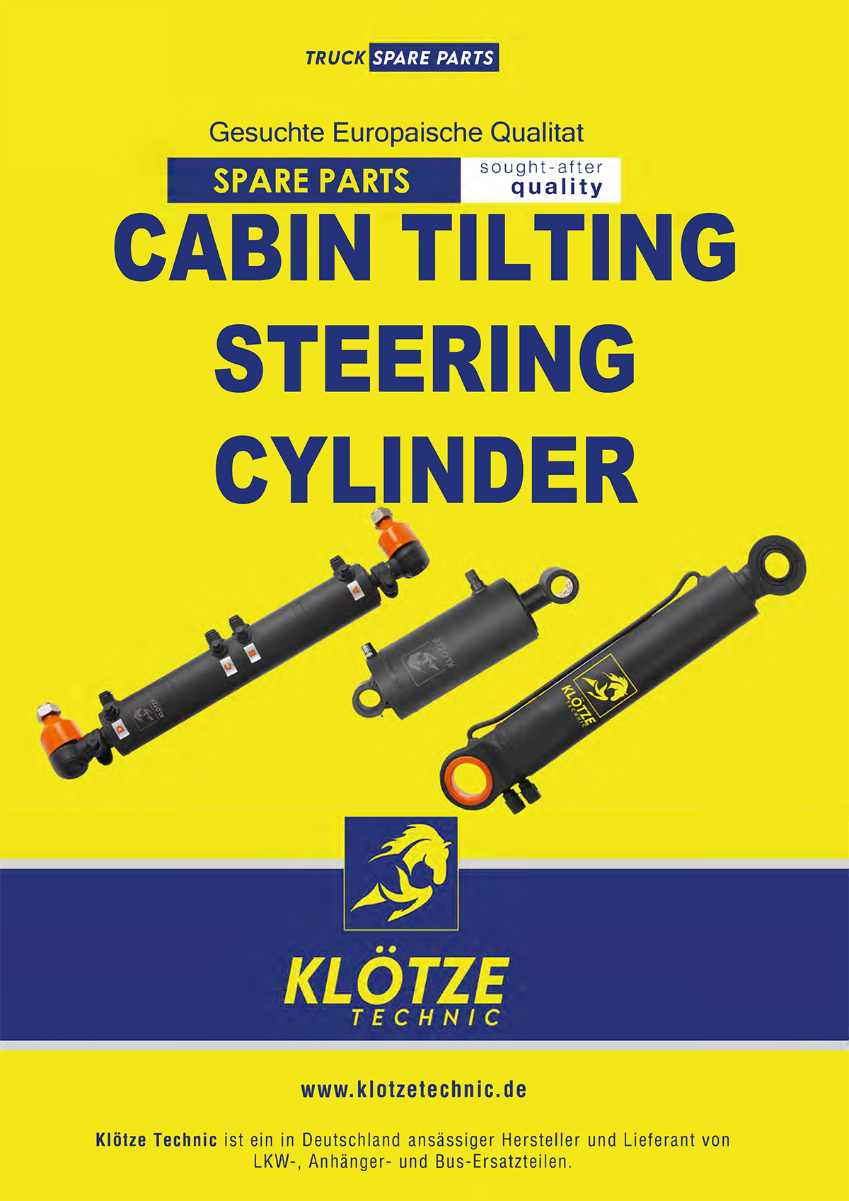 Cabin Tilting Steering Cylinder Catalog || Klötze Technic