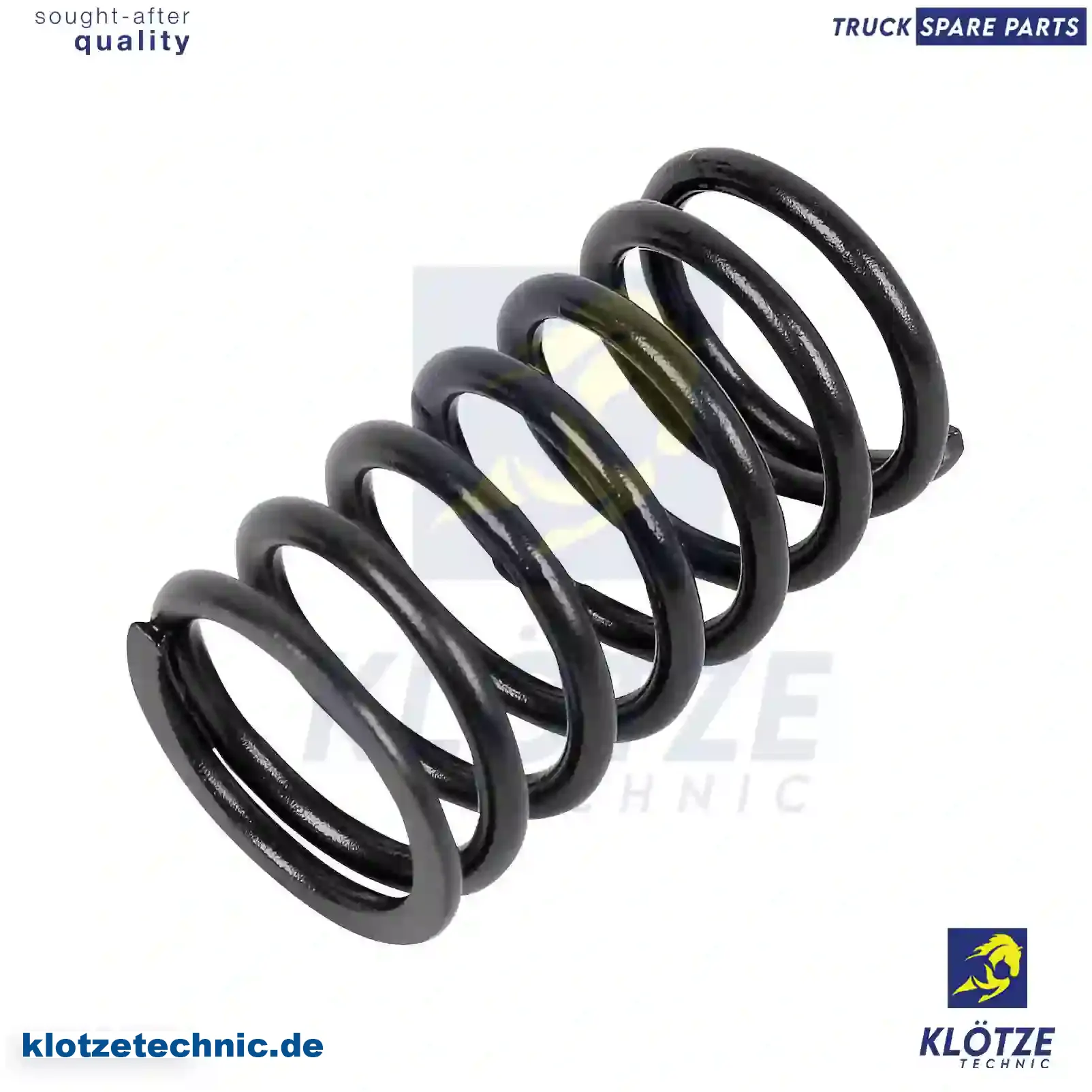 Valve spring, Inner 467335, ZG40319-0008, 467335, ZG40319-0008 || Klötze Technic Spare Part | Engine, Accelerator Pedal, Camshaft, Connecting Rod, Crankcase, Crankshaft, Cylinder Head, Engine Suspension Mountings, Exhaust Manifold, Exhaust Gas Recirculation, Filter Kits, Flywheel Housing, General Overhaul Kits, Engine, Intake Manifold, Oil Cleaner, Oil Cooler, Oil Filter, Oil Pump, Oil Sump, Piston & Liner, Sensor & Switch, Timing Case, Turbocharger, Cooling System, Belt Tensioner, Coolant Filter, Coolant Pipe, Corrosion Prevention Agent, Drive, Expansion Tank, Fan, Intercooler, Monitors & Gauges, Radiator, Thermostat, V-Belt / Timing belt, Water Pump, Fuel System, Electronical Injector Unit, Feed Pump, Fuel Filter, cpl., Fuel Gauge Sender,  Fuel Line, Fuel Pump, Fuel Tank, Injection Line Kit, Injection Pump, Exhaust System, Clutch & Pedal, Gearbox, Propeller Shaft, Axles, Brake System, Hubs & Wheels, Suspension, Leaf Spring, Universal Parts / Accessories, Steering, Electrical System, Cabin