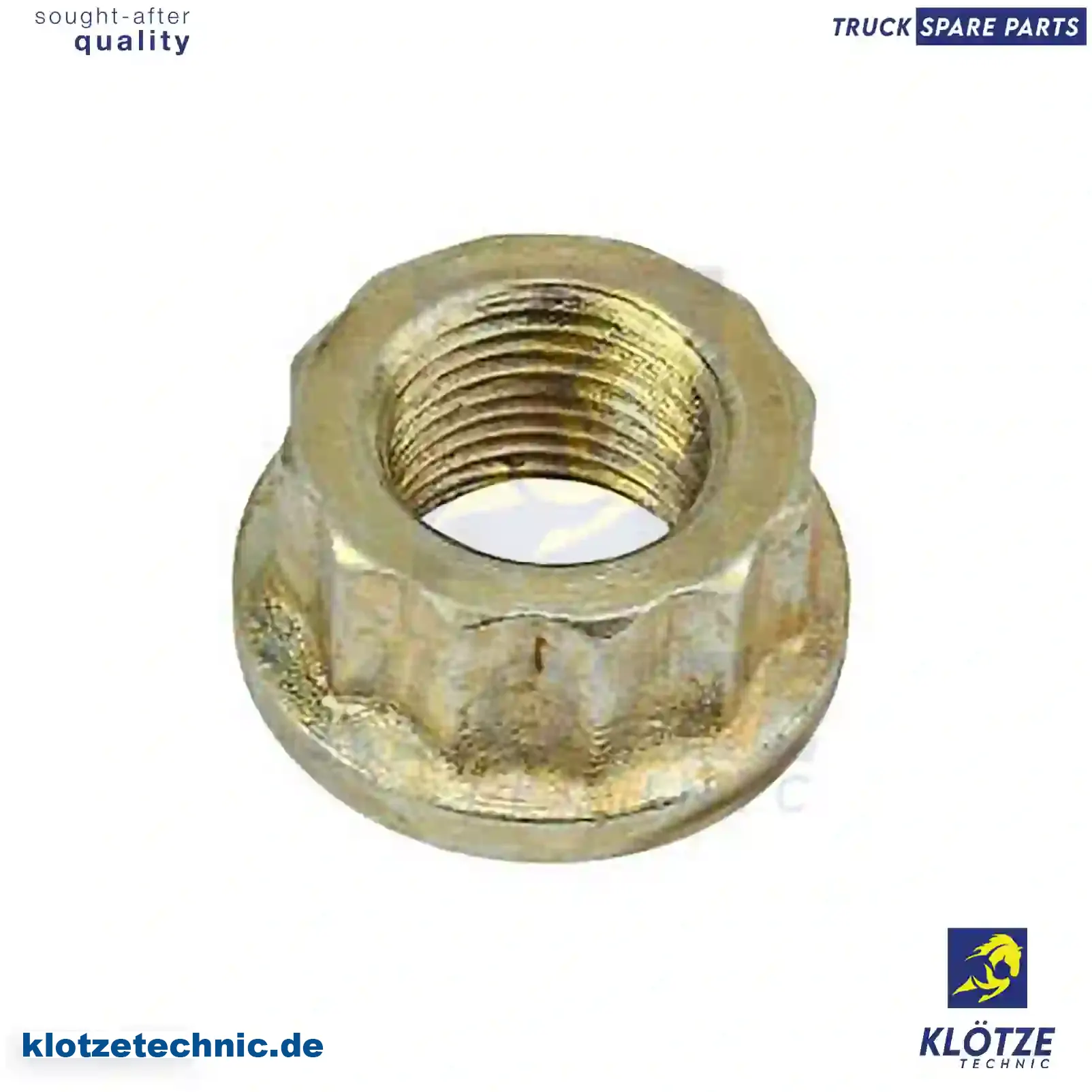 Connecting Rod Nut 3220380072, 35203, 3220380072, 35203 || Klötze Technic Spare Part | Engine, Accelerator Pedal, Camshaft, Connecting Rod, Crankcase, Crankshaft, Cylinder Head, Engine Suspension Mountings, Exhaust Manifold, Exhaust Gas Recirculation, Filter Kits, Flywheel Housing, General Overhaul Kits, Engine, Intake Manifold, Oil Cleaner, Oil Cooler, Oil Filter, Oil Pump, Oil Sump, Piston & Liner, Sensor & Switch, Timing Case, Turbocharger, Cooling System, Belt Tensioner, Coolant Filter, Coolant Pipe, Corrosion Prevention Agent, Drive, Expansion Tank, Fan, Intercooler, Monitors & Gauges, Radiator, Thermostat, V-Belt / Timing belt, Water Pump, Fuel System, Electronical Injector Unit, Feed Pump, Fuel Filter, cpl., Fuel Gauge Sender,  Fuel Line, Fuel Pump, Fuel Tank, Injection Line Kit, Injection Pump, Exhaust System, Clutch & Pedal, Gearbox, Propeller Shaft, Axles, Brake System, Hubs & Wheels, Suspension, Leaf Spring, Universal Parts / Accessories, Steering, Electrical System, Cabin