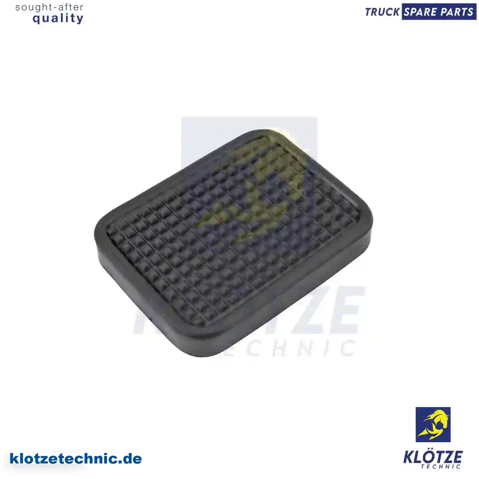 Pedal Rubber 81305110000, 81305110000 || Klötze Technic Spare Part | Engine, Accelerator Pedal, Camshaft, Connecting Rod, Crankcase, Crankshaft, Cylinder Head, Engine Suspension Mountings, Exhaust Manifold, Exhaust Gas Recirculation, Filter Kits, Flywheel Housing, General Overhaul Kits, Engine, Intake Manifold, Oil Cleaner, Oil Cooler, Oil Filter, Oil Pump, Oil Sump, Piston & Liner, Sensor & Switch, Timing Case, Turbocharger, Cooling System, Belt Tensioner, Coolant Filter, Coolant Pipe, Corrosion Prevention Agent, Drive, Expansion Tank, Fan, Intercooler, Monitors & Gauges, Radiator, Thermostat, V-Belt / Timing belt, Water Pump, Fuel System, Electronical Injector Unit, Feed Pump, Fuel Filter, cpl., Fuel Gauge Sender,  Fuel Line, Fuel Pump, Fuel Tank, Injection Line Kit, Injection Pump, Exhaust System, Clutch & Pedal, Gearbox, Propeller Shaft, Axles, Brake System, Hubs & Wheels, Suspension, Leaf Spring, Universal Parts / Accessories, Steering, Electrical System, Cabin