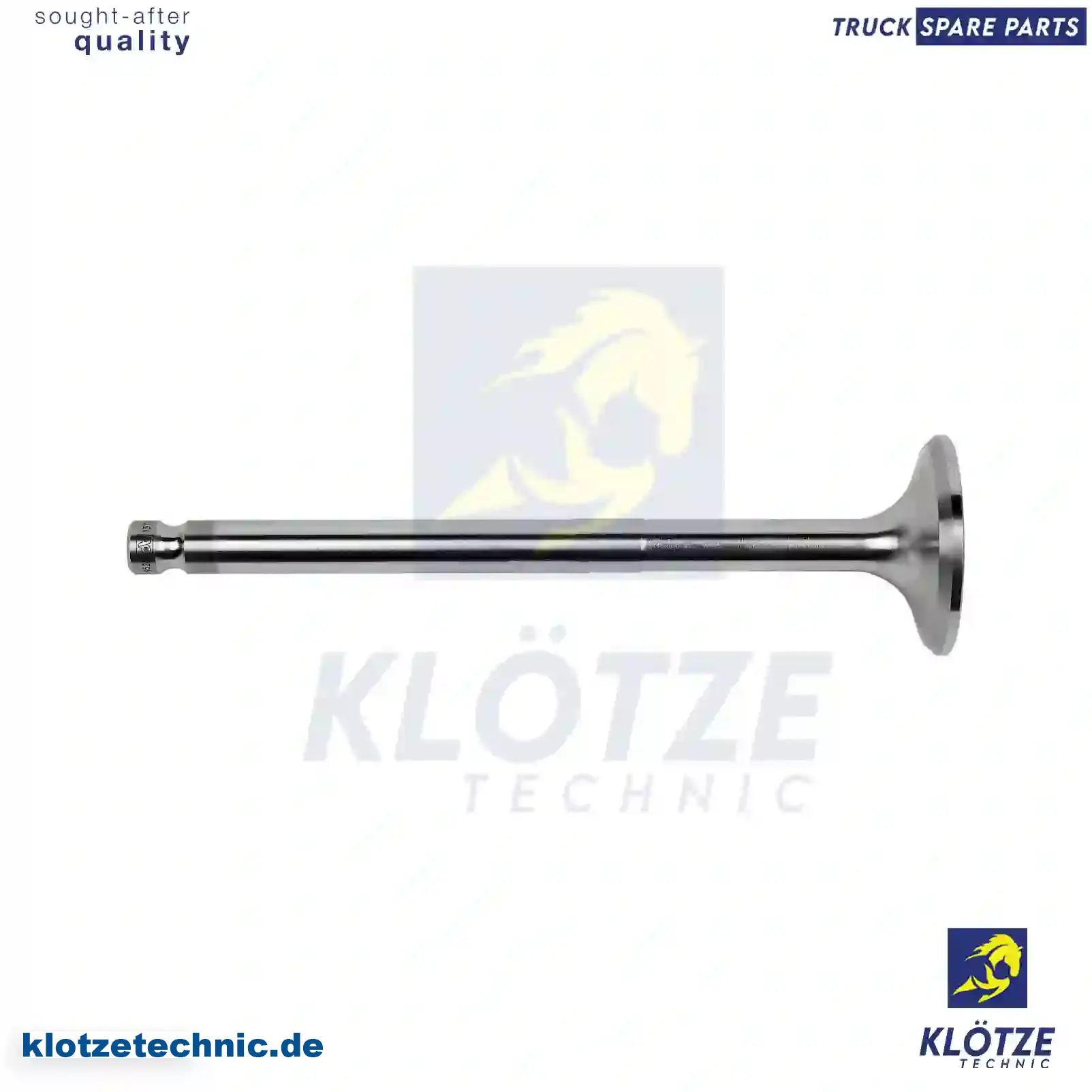 Exhaust valve, 1360833, 1903845, 278102, 366256, ZG01120-0008 || Klötze Technic Spare Part | Engine, Accelerator Pedal, Camshaft, Connecting Rod, Crankcase, Crankshaft, Cylinder Head, Engine Suspension Mountings, Exhaust Manifold, Exhaust Gas Recirculation, Filter Kits, Flywheel Housing, General Overhaul Kits, Engine, Intake Manifold, Oil Cleaner, Oil Cooler, Oil Filter, Oil Pump, Oil Sump, Piston & Liner, Sensor & Switch, Timing Case, Turbocharger, Cooling System, Belt Tensioner, Coolant Filter, Coolant Pipe, Corrosion Prevention Agent, Drive, Expansion Tank, Fan, Intercooler, Monitors & Gauges, Radiator, Thermostat, V-Belt / Timing belt, Water Pump, Fuel System, Electronical Injector Unit, Feed Pump, Fuel Filter, cpl., Fuel Gauge Sender,  Fuel Line, Fuel Pump, Fuel Tank, Injection Line Kit, Injection Pump, Exhaust System, Clutch & Pedal, Gearbox, Propeller Shaft, Axles, Brake System, Hubs & Wheels, Suspension, Leaf Spring, Universal Parts / Accessories, Steering, Electrical System, Cabin