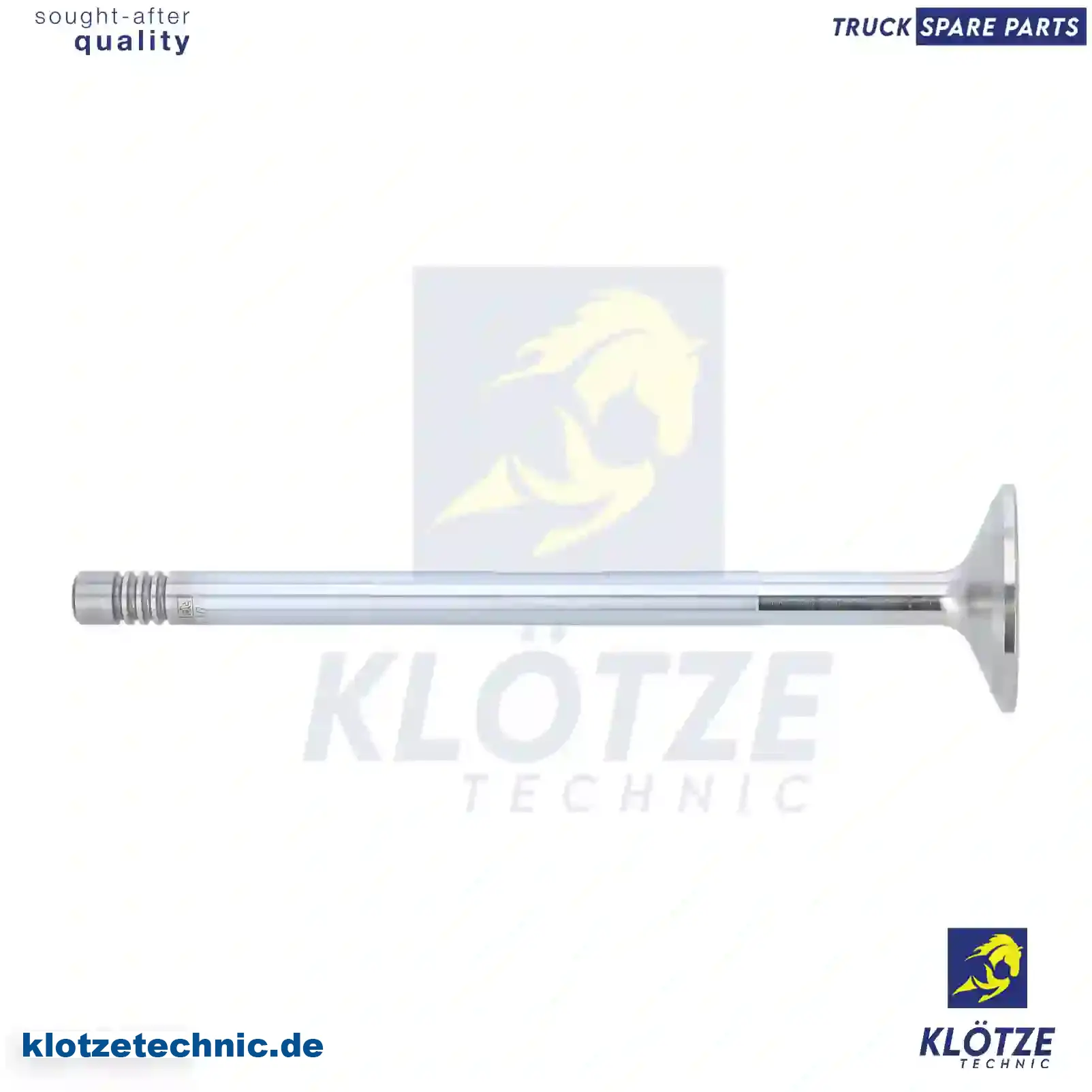 Exhaust valve, 2290726 || Klötze Technic Spare Part | Engine, Accelerator Pedal, Camshaft, Connecting Rod, Crankcase, Crankshaft, Cylinder Head, Engine Suspension Mountings, Exhaust Manifold, Exhaust Gas Recirculation, Filter Kits, Flywheel Housing, General Overhaul Kits, Engine, Intake Manifold, Oil Cleaner, Oil Cooler, Oil Filter, Oil Pump, Oil Sump, Piston & Liner, Sensor & Switch, Timing Case, Turbocharger, Cooling System, Belt Tensioner, Coolant Filter, Coolant Pipe, Corrosion Prevention Agent, Drive, Expansion Tank, Fan, Intercooler, Monitors & Gauges, Radiator, Thermostat, V-Belt / Timing belt, Water Pump, Fuel System, Electronical Injector Unit, Feed Pump, Fuel Filter, cpl., Fuel Gauge Sender,  Fuel Line, Fuel Pump, Fuel Tank, Injection Line Kit, Injection Pump, Exhaust System, Clutch & Pedal, Gearbox, Propeller Shaft, Axles, Brake System, Hubs & Wheels, Suspension, Leaf Spring, Universal Parts / Accessories, Steering, Electrical System, Cabin