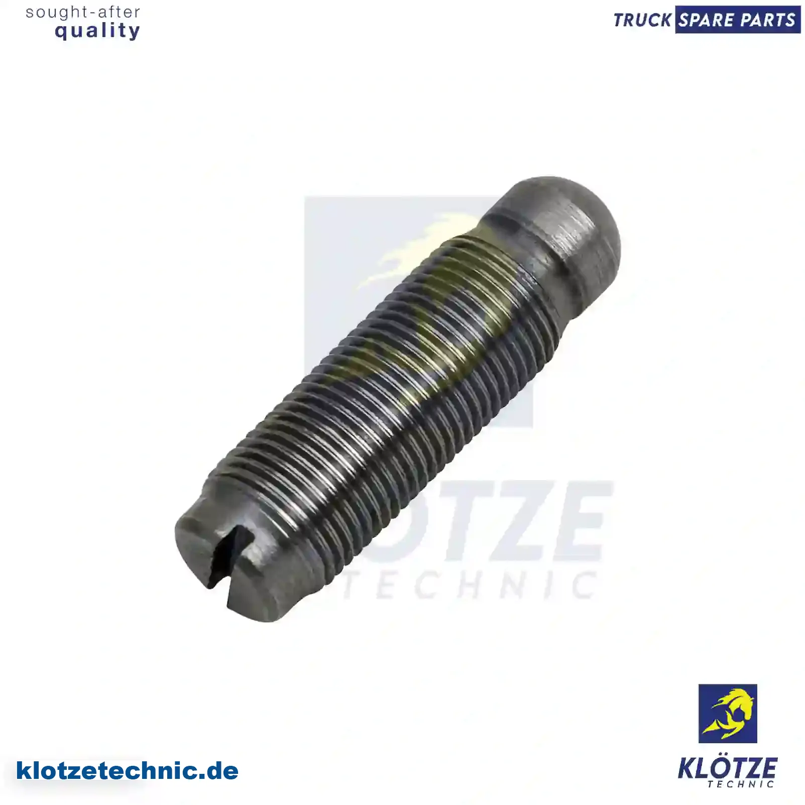 Adjusting screw, rocker arm, 51042050019, 51042050021, 4030550220, 4420550020, ZG00806-0008 || Klötze Technic Spare Part | Engine, Accelerator Pedal, Camshaft, Connecting Rod, Crankcase, Crankshaft, Cylinder Head, Engine Suspension Mountings, Exhaust Manifold, Exhaust Gas Recirculation, Filter Kits, Flywheel Housing, General Overhaul Kits, Engine, Intake Manifold, Oil Cleaner, Oil Cooler, Oil Filter, Oil Pump, Oil Sump, Piston & Liner, Sensor & Switch, Timing Case, Turbocharger, Cooling System, Belt Tensioner, Coolant Filter, Coolant Pipe, Corrosion Prevention Agent, Drive, Expansion Tank, Fan, Intercooler, Monitors & Gauges, Radiator, Thermostat, V-Belt / Timing belt, Water Pump, Fuel System, Electronical Injector Unit, Feed Pump, Fuel Filter, cpl., Fuel Gauge Sender,  Fuel Line, Fuel Pump, Fuel Tank, Injection Line Kit, Injection Pump, Exhaust System, Clutch & Pedal, Gearbox, Propeller Shaft, Axles, Brake System, Hubs & Wheels, Suspension, Leaf Spring, Universal Parts / Accessories, Steering, Electrical System, Cabin