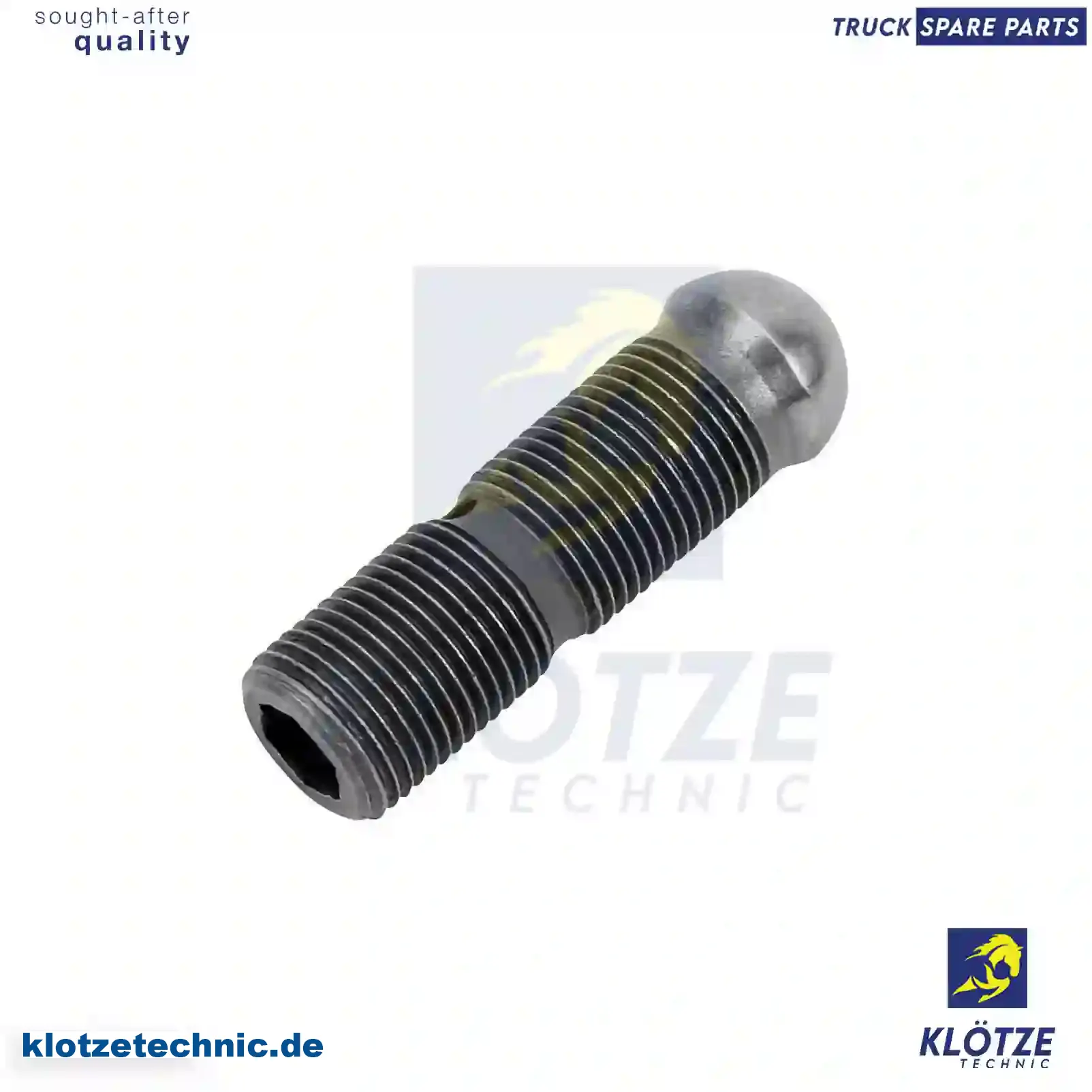 Adjusting screw, rocker arm, 5410550320, 5410550420, 5410550620 || Klötze Technic Spare Part | Engine, Accelerator Pedal, Camshaft, Connecting Rod, Crankcase, Crankshaft, Cylinder Head, Engine Suspension Mountings, Exhaust Manifold, Exhaust Gas Recirculation, Filter Kits, Flywheel Housing, General Overhaul Kits, Engine, Intake Manifold, Oil Cleaner, Oil Cooler, Oil Filter, Oil Pump, Oil Sump, Piston & Liner, Sensor & Switch, Timing Case, Turbocharger, Cooling System, Belt Tensioner, Coolant Filter, Coolant Pipe, Corrosion Prevention Agent, Drive, Expansion Tank, Fan, Intercooler, Monitors & Gauges, Radiator, Thermostat, V-Belt / Timing belt, Water Pump, Fuel System, Electronical Injector Unit, Feed Pump, Fuel Filter, cpl., Fuel Gauge Sender,  Fuel Line, Fuel Pump, Fuel Tank, Injection Line Kit, Injection Pump, Exhaust System, Clutch & Pedal, Gearbox, Propeller Shaft, Axles, Brake System, Hubs & Wheels, Suspension, Leaf Spring, Universal Parts / Accessories, Steering, Electrical System, Cabin