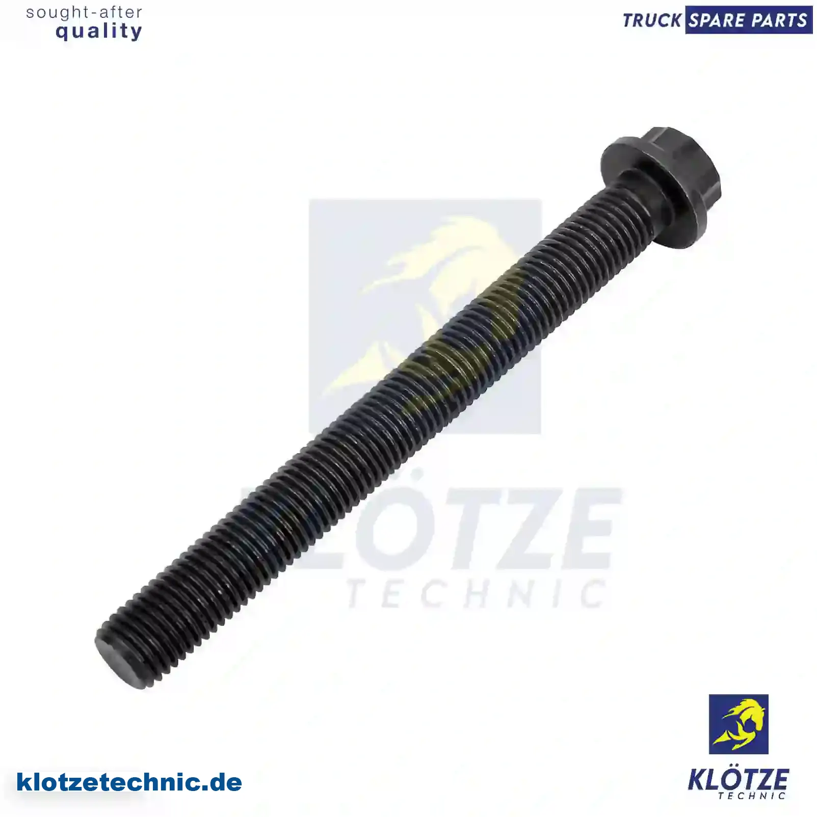 Cylinder head screw, 9060160769, 9060160669, 9060160769, ZG01069-0008 || Klötze Technic Spare Part | Engine, Accelerator Pedal, Camshaft, Connecting Rod, Crankcase, Crankshaft, Cylinder Head, Engine Suspension Mountings, Exhaust Manifold, Exhaust Gas Recirculation, Filter Kits, Flywheel Housing, General Overhaul Kits, Engine, Intake Manifold, Oil Cleaner, Oil Cooler, Oil Filter, Oil Pump, Oil Sump, Piston & Liner, Sensor & Switch, Timing Case, Turbocharger, Cooling System, Belt Tensioner, Coolant Filter, Coolant Pipe, Corrosion Prevention Agent, Drive, Expansion Tank, Fan, Intercooler, Monitors & Gauges, Radiator, Thermostat, V-Belt / Timing belt, Water Pump, Fuel System, Electronical Injector Unit, Feed Pump, Fuel Filter, cpl., Fuel Gauge Sender,  Fuel Line, Fuel Pump, Fuel Tank, Injection Line Kit, Injection Pump, Exhaust System, Clutch & Pedal, Gearbox, Propeller Shaft, Axles, Brake System, Hubs & Wheels, Suspension, Leaf Spring, Universal Parts / Accessories, Steering, Electrical System, Cabin