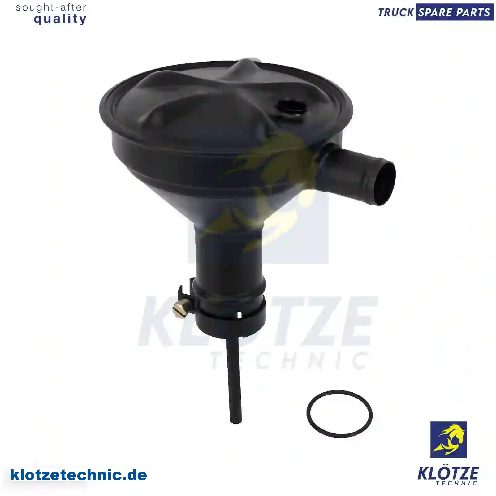 Oil separator, complete with o-ring, 51018047026, 0000183835, 4030100062, 4230100162, ZG01784-0008 || Klötze Technic Spare Part | Engine, Accelerator Pedal, Camshaft, Connecting Rod, Crankcase, Crankshaft, Cylinder Head, Engine Suspension Mountings, Exhaust Manifold, Exhaust Gas Recirculation, Filter Kits, Flywheel Housing, General Overhaul Kits, Engine, Intake Manifold, Oil Cleaner, Oil Cooler, Oil Filter, Oil Pump, Oil Sump, Piston & Liner, Sensor & Switch, Timing Case, Turbocharger, Cooling System, Belt Tensioner, Coolant Filter, Coolant Pipe, Corrosion Prevention Agent, Drive, Expansion Tank, Fan, Intercooler, Monitors & Gauges, Radiator, Thermostat, V-Belt / Timing belt, Water Pump, Fuel System, Electronical Injector Unit, Feed Pump, Fuel Filter, cpl., Fuel Gauge Sender,  Fuel Line, Fuel Pump, Fuel Tank, Injection Line Kit, Injection Pump, Exhaust System, Clutch & Pedal, Gearbox, Propeller Shaft, Axles, Brake System, Hubs & Wheels, Suspension, Leaf Spring, Universal Parts / Accessories, Steering, Electrical System, Cabin