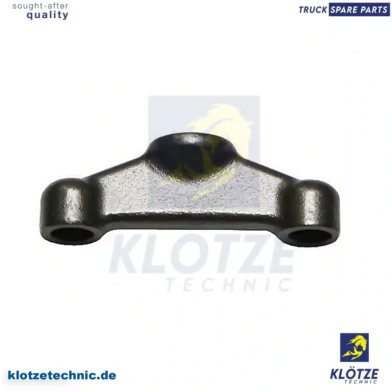 Valve bridge, 5410500132, 5410500232, 5410550506, 5410550606, 5410550806 || Klötze Technic Spare Part | Engine, Accelerator Pedal, Camshaft, Connecting Rod, Crankcase, Crankshaft, Cylinder Head, Engine Suspension Mountings, Exhaust Manifold, Exhaust Gas Recirculation, Filter Kits, Flywheel Housing, General Overhaul Kits, Engine, Intake Manifold, Oil Cleaner, Oil Cooler, Oil Filter, Oil Pump, Oil Sump, Piston & Liner, Sensor & Switch, Timing Case, Turbocharger, Cooling System, Belt Tensioner, Coolant Filter, Coolant Pipe, Corrosion Prevention Agent, Drive, Expansion Tank, Fan, Intercooler, Monitors & Gauges, Radiator, Thermostat, V-Belt / Timing belt, Water Pump, Fuel System, Electronical Injector Unit, Feed Pump, Fuel Filter, cpl., Fuel Gauge Sender,  Fuel Line, Fuel Pump, Fuel Tank, Injection Line Kit, Injection Pump, Exhaust System, Clutch & Pedal, Gearbox, Propeller Shaft, Axles, Brake System, Hubs & Wheels, Suspension, Leaf Spring, Universal Parts / Accessories, Steering, Electrical System, Cabin